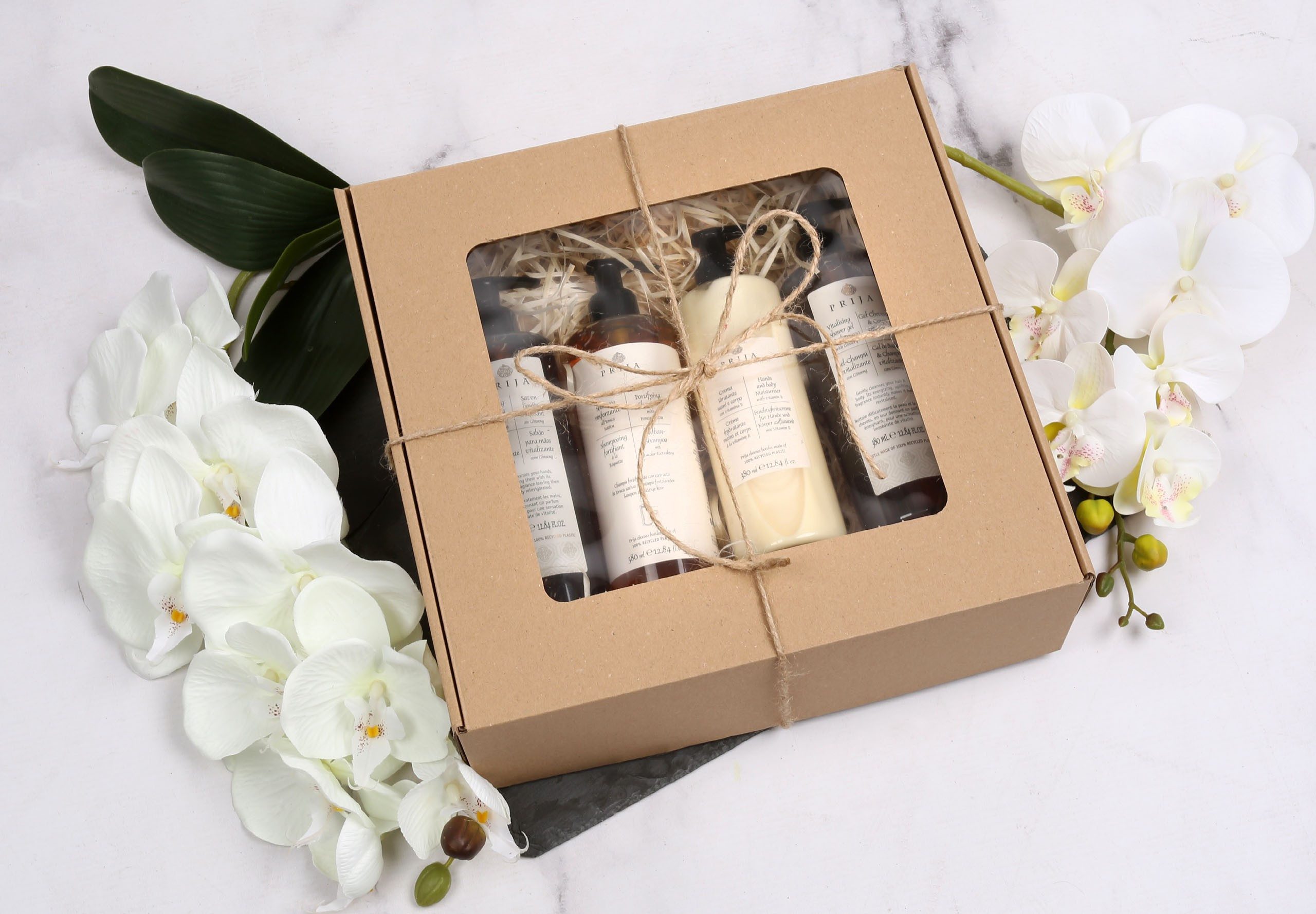 PRIJA Körperpflegemittel PRIJA-Set:Shampoo,Duschgel,Flüssigseife,Feuchtigkeitscreme 4x380ml