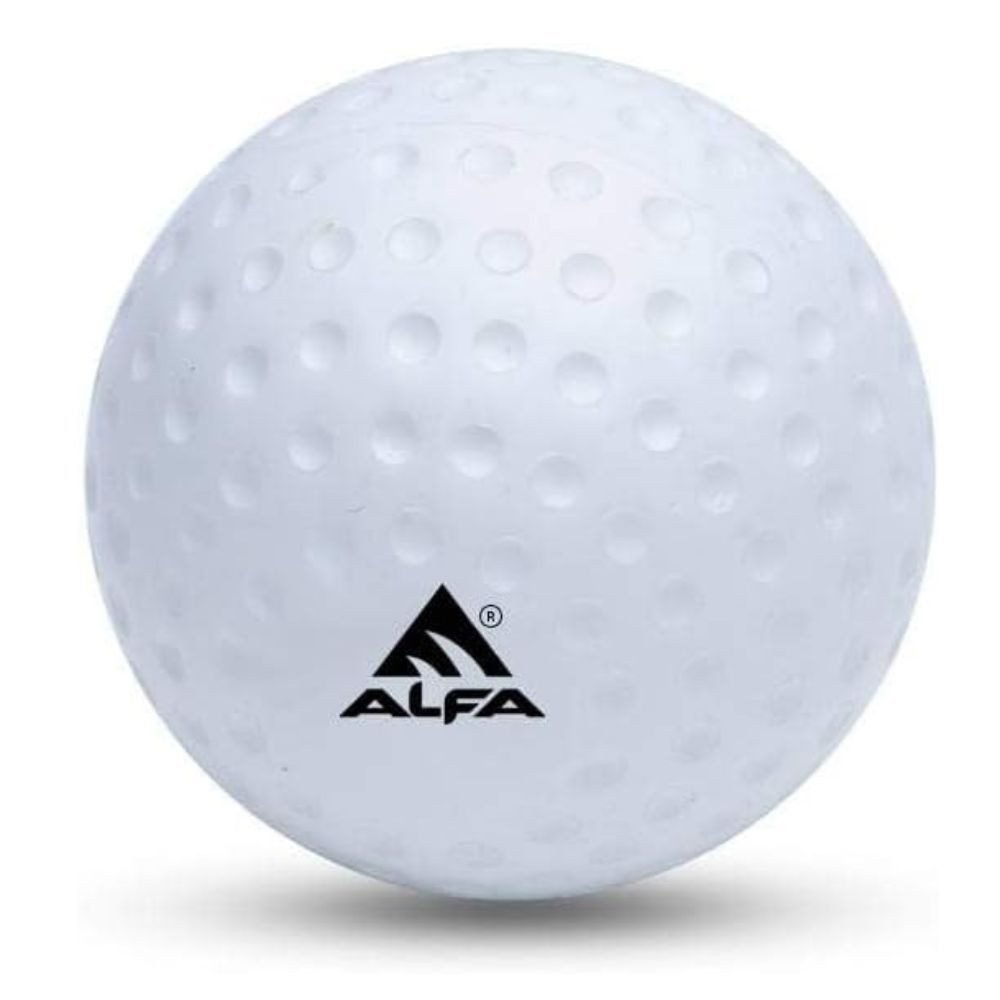 ALFA Hockeyball AB-93 Dimple Feldhockeyball Standardgröße PU Weiß Training (Feldhockeyball, Standardgröße PU-Material)