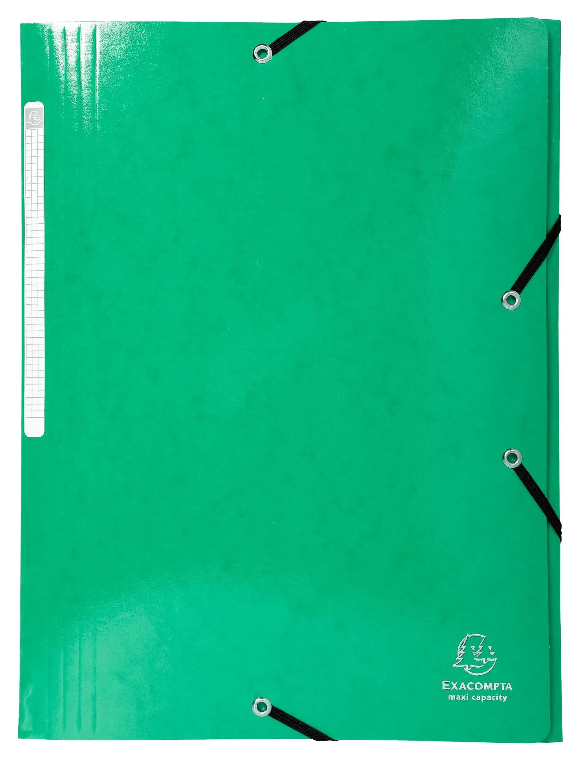 Organisationsmappe 25x Sammelmappe +3 Klappen Gummizug MAXI Karton A4 Dunkelgrün 55830E