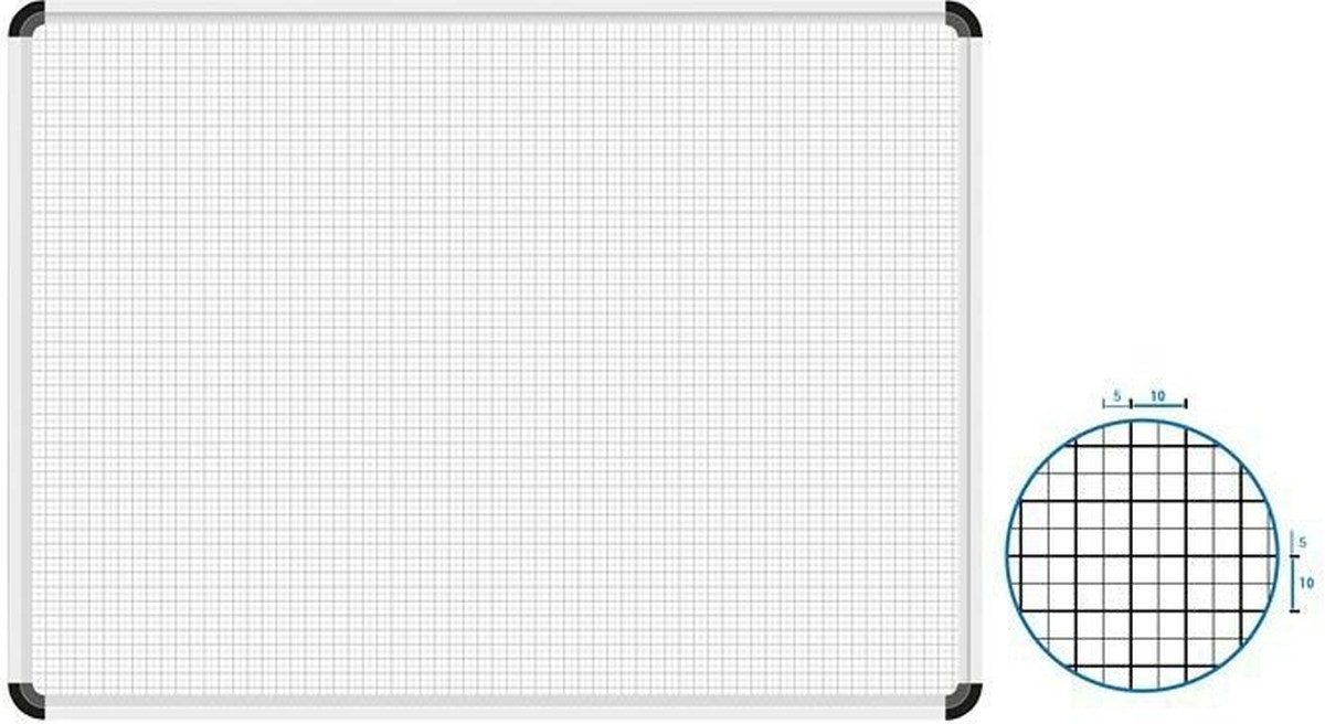 Ultradex Wandtafel Magnettafel Raster 5x5/10x10mm 490x350mm 31 Planungszeilen