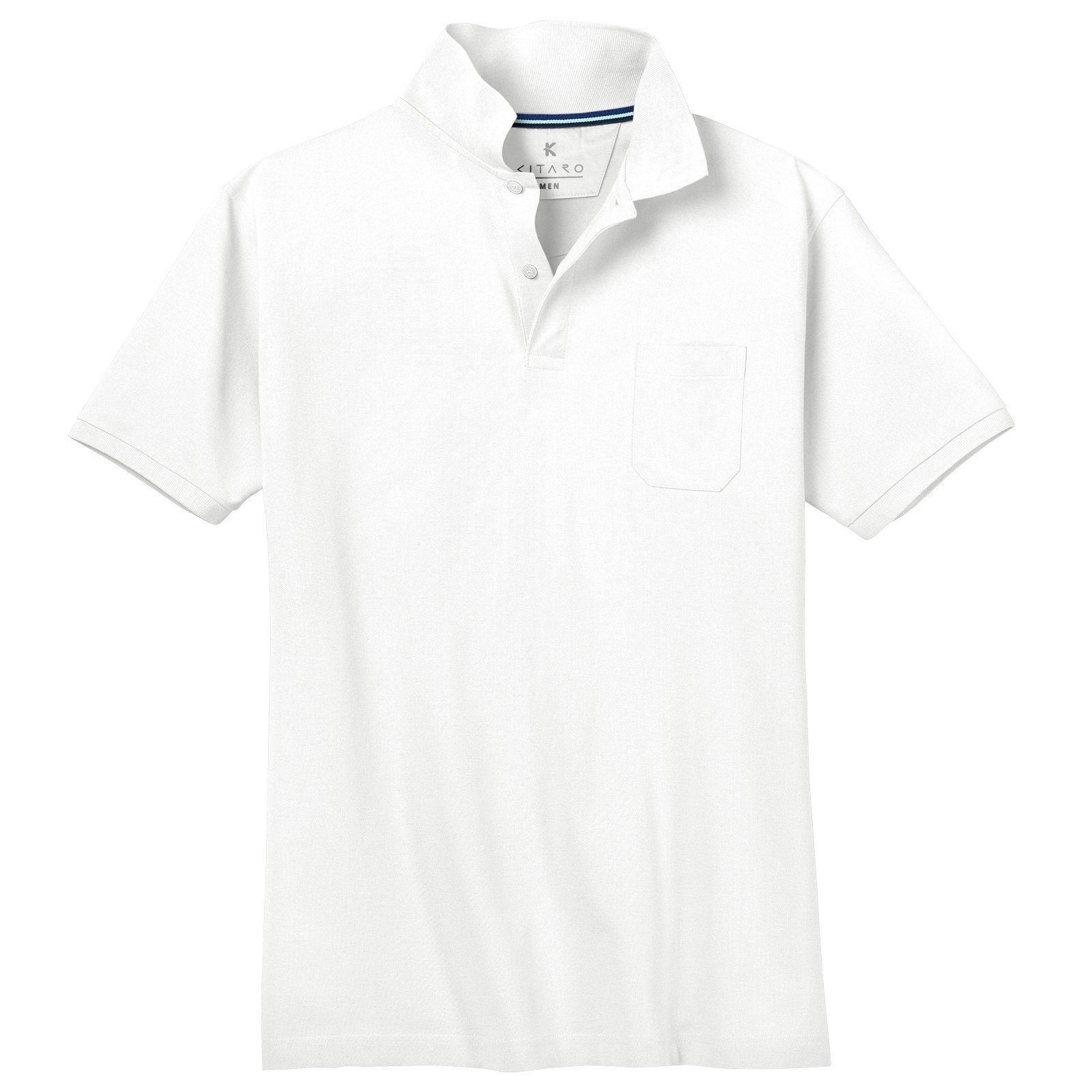 Kitaro Poloshirt Übergrößen Herren Poloshirt Basic weiß Piqué Kitaro | Poloshirts