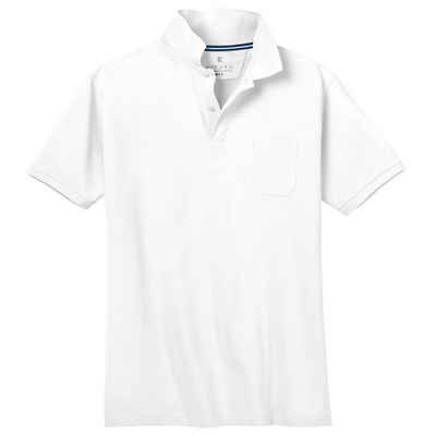 Kitaro Poloshirt Übergrößen Herren Poloshirt Basic weiß Piqué Kitaro