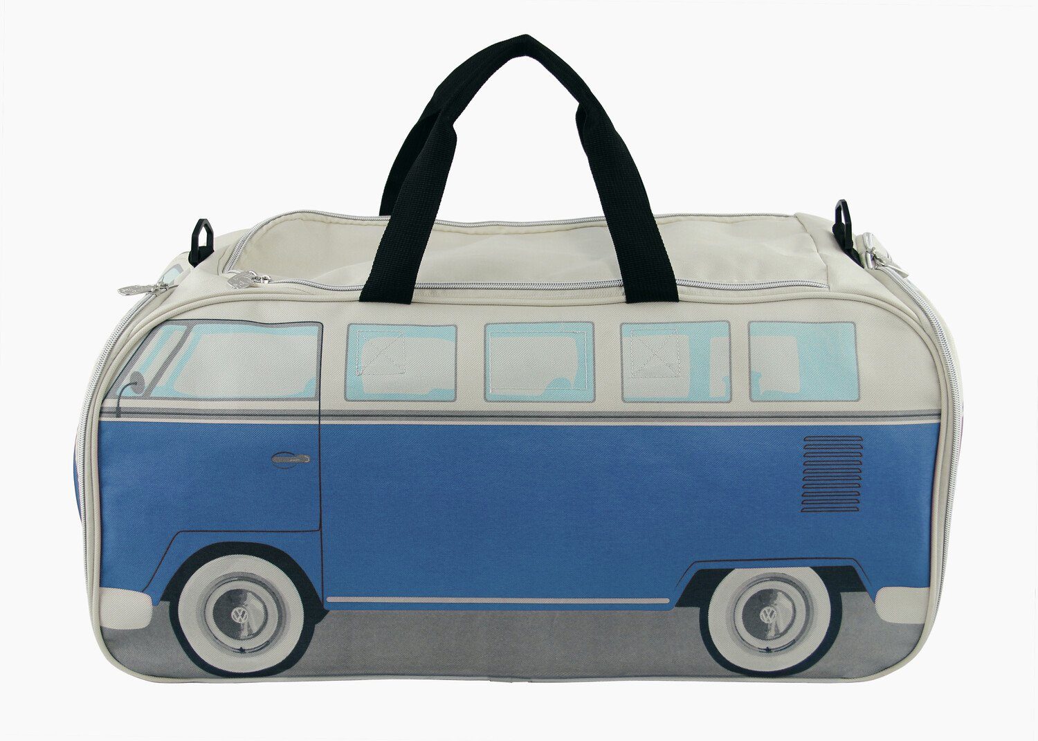 Bus Beige by Bus in VW Bulli Volkswagen & T1 Groß BRISA Retro-Sport-Umhänge-Schulter-Fitness-Tasche, Form Blau/Beige Collection in Sporttasche Classic Blau