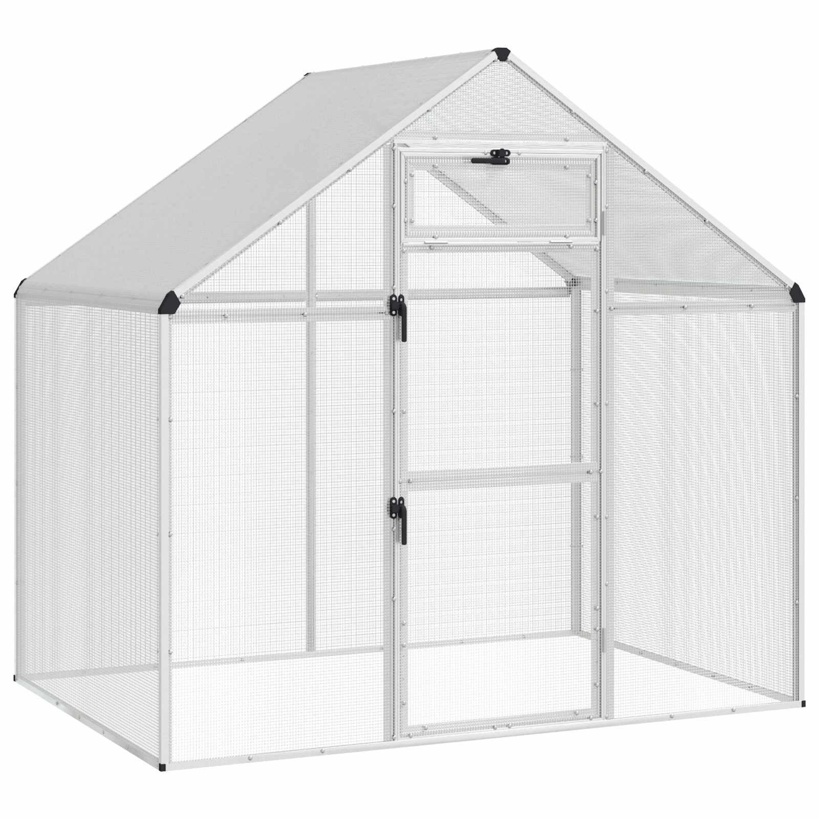 vidaXL Voliere 181,5 x 110,5 x 173,5 cm Vogelkäfig Silber 181,5x110,5x173,5 cm