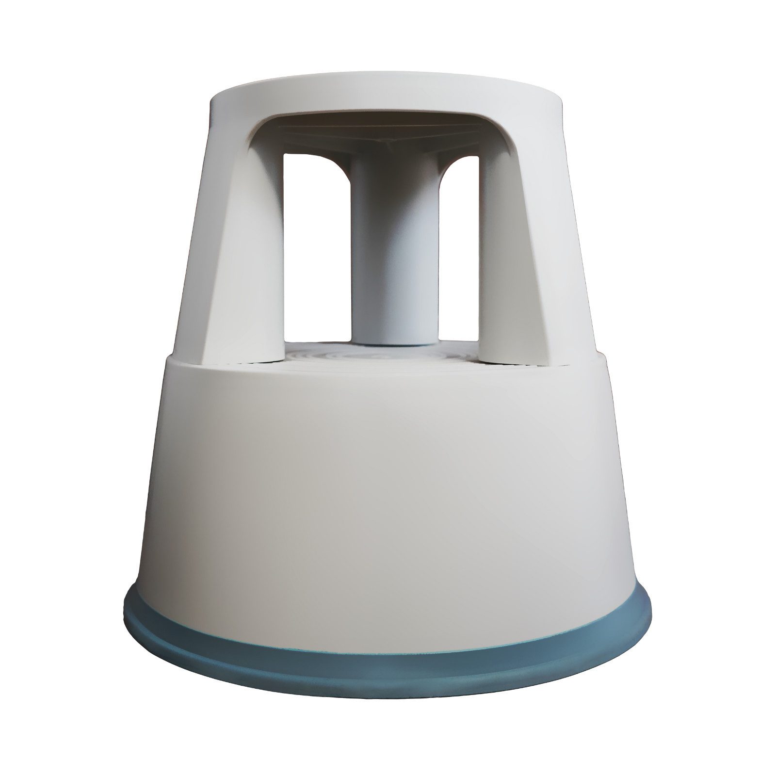 WESTCOTT Tritthocker Rollhocker Hellgrau, 3 Gleitrollen, Stopautomatik, max. 150kg, Werkzeugfreie Montage