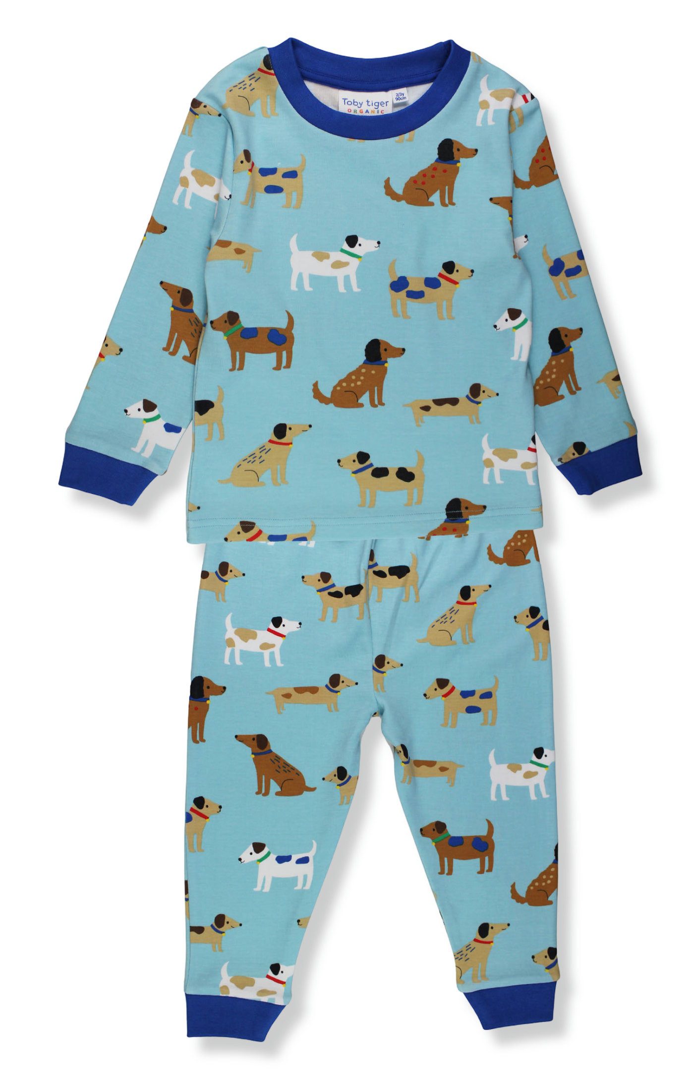 Toby Tiger Schlafanzug mit bunte Hunde-Druck