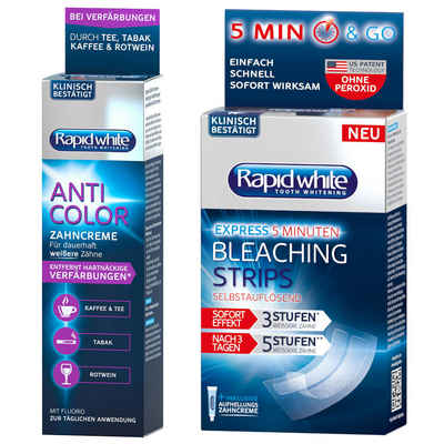 Rapid white Zahnbleaching-Kit RAPIDWHITE Anti Color Zahnpasta 75 ml + RAPIDWHITE Bleaching Strips