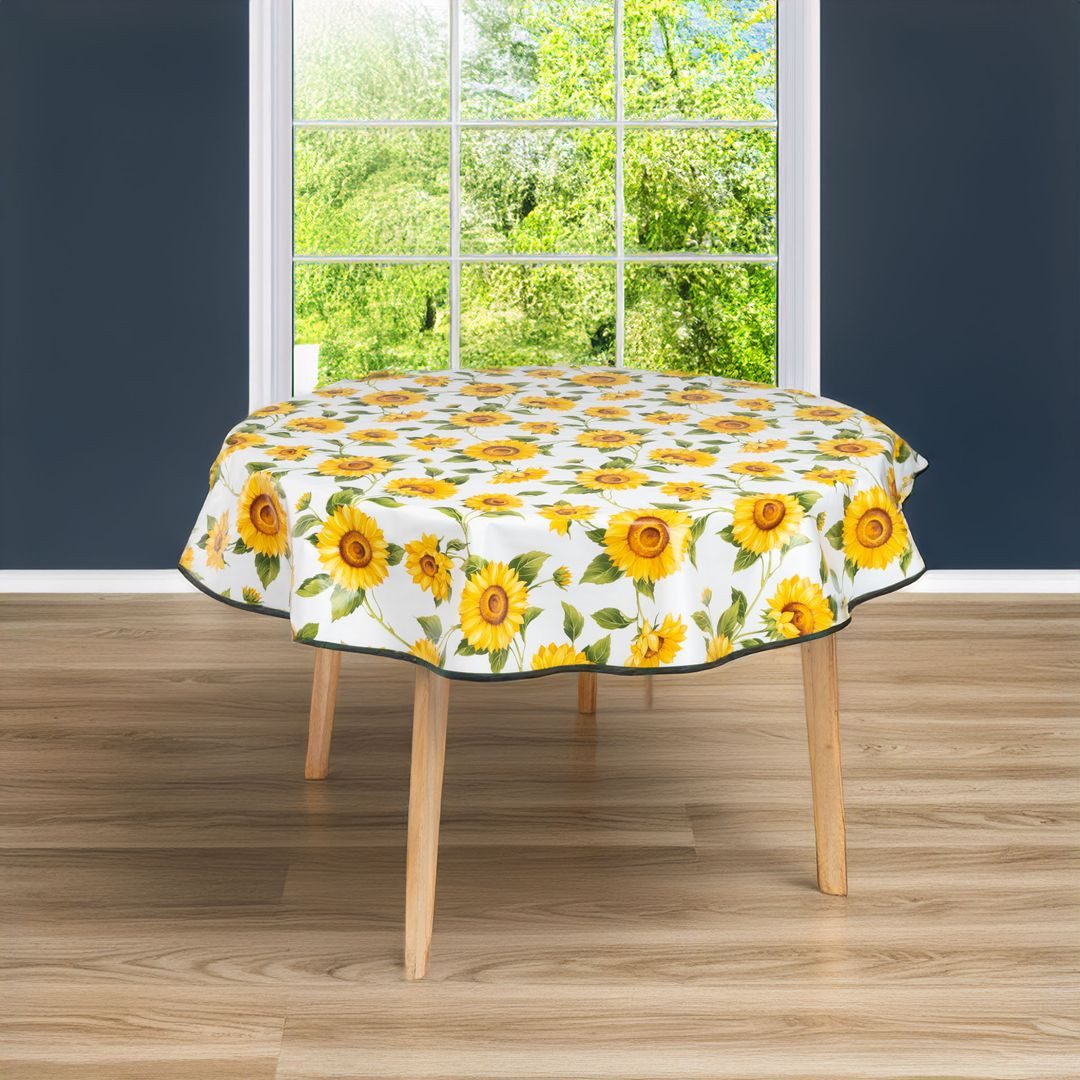 laro Tischdecke 160cm runde Wachstuchtischdecke Saum-Eingefasst – Bild 2 von 5
