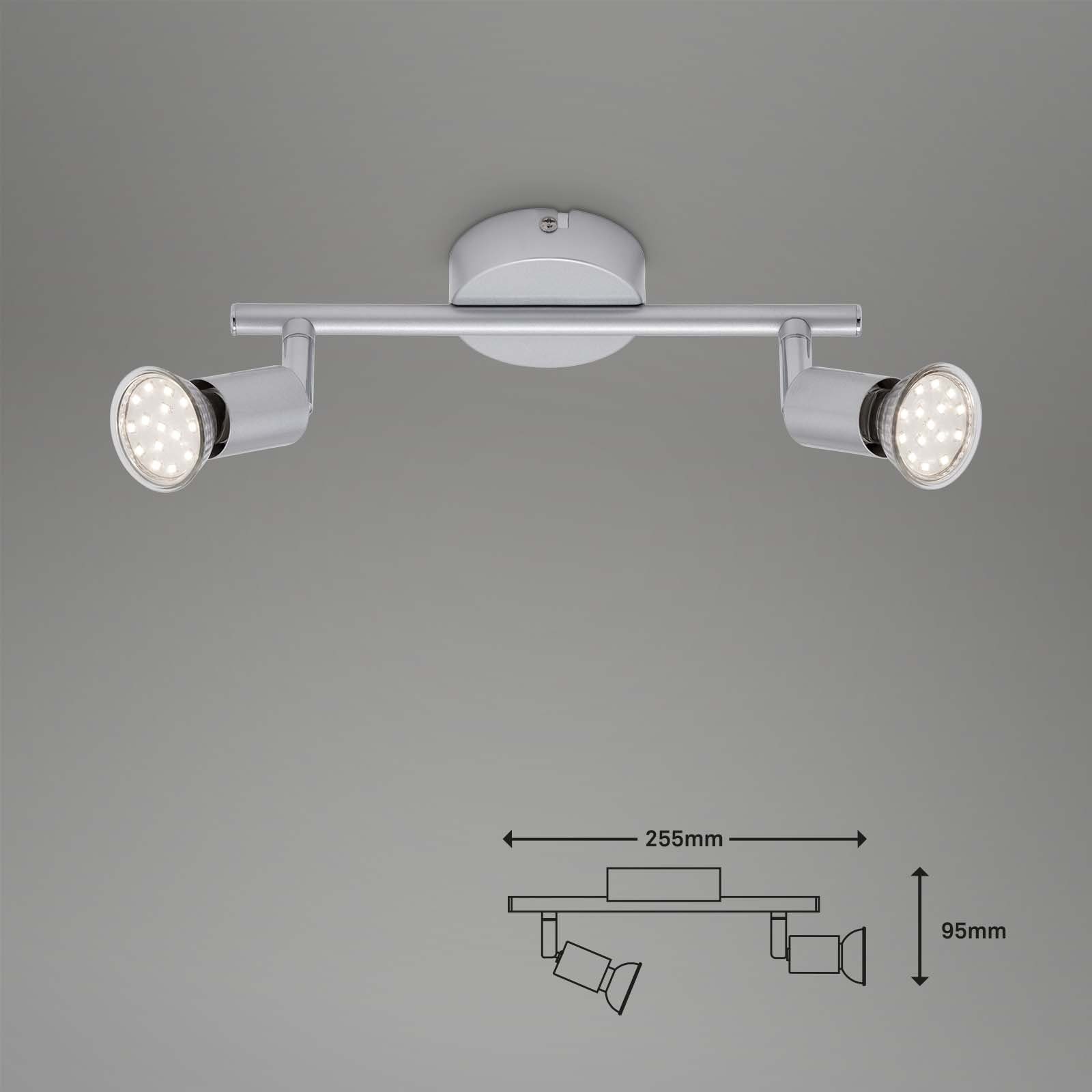 GU10, wechselbar, titanfarbig, Warmweiß, Briloner Deckenspots LED LED Leuchten Deckenlampe 2906-024,