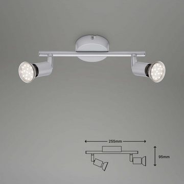 Briloner Leuchten LED Deckenspots 2906-024, LED wechselbar, Warmweiß, titanfarbig, GU10, Deckenlampe