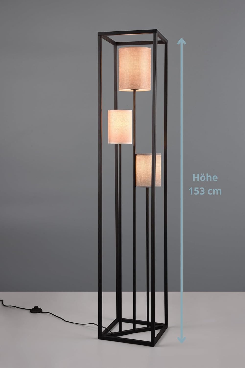lightling Stehlampe Frieda, ohne Leuchtmittel, 3 Stoffschirme, mit Fußschal günstig online kaufen