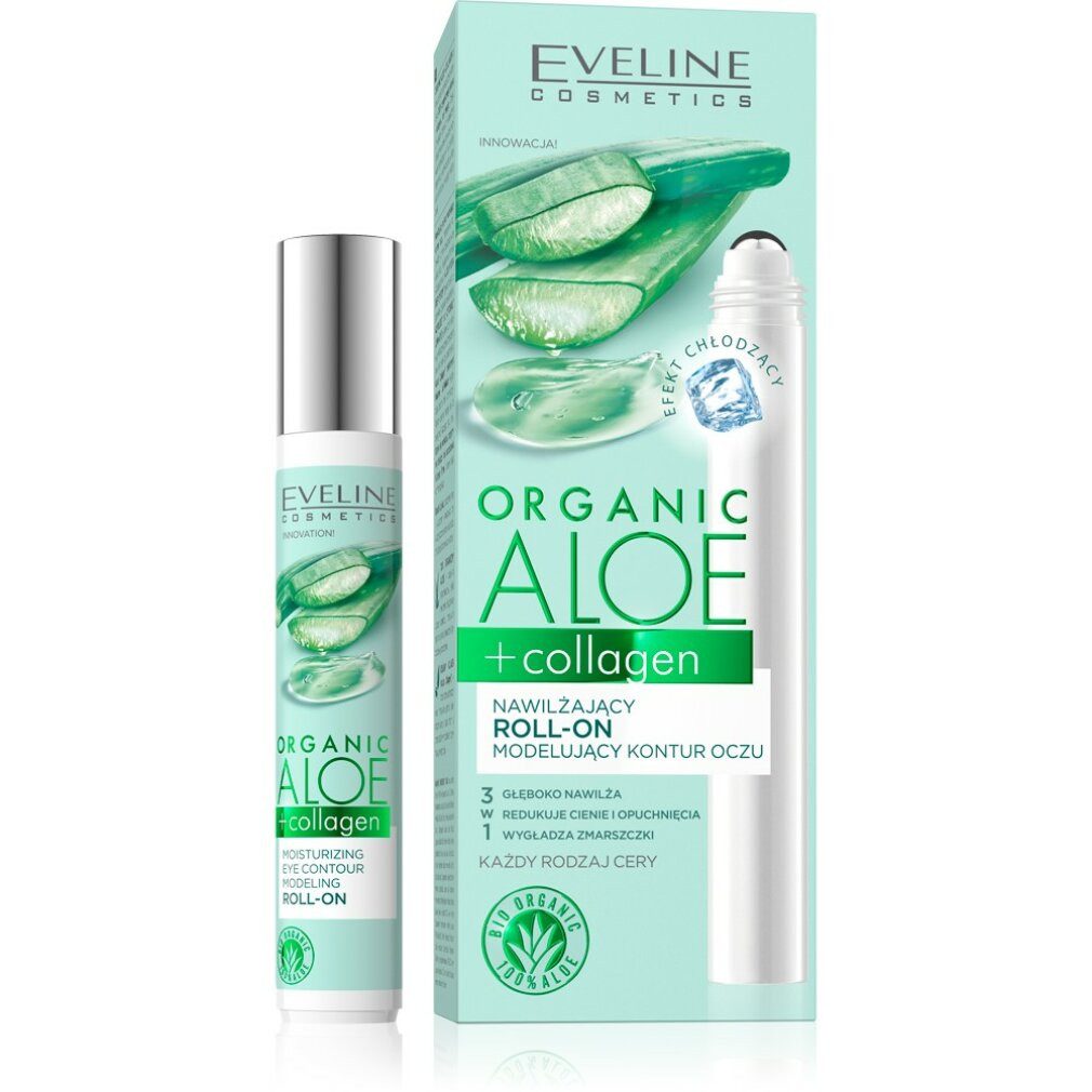 Eveline Cosmetics Körperpflegemittel EVELINE Bio Aloe + Collagen feuchtigkeitsspendende Augenkontur Roll-on