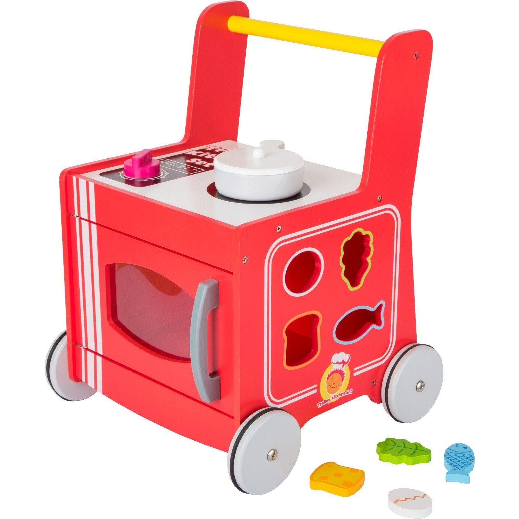 Small Foot Lauflernhilfe Lauflernwagen Küche - Kinderlauflernwagen  inklusive Kinderküche / Holzlauflernwagen