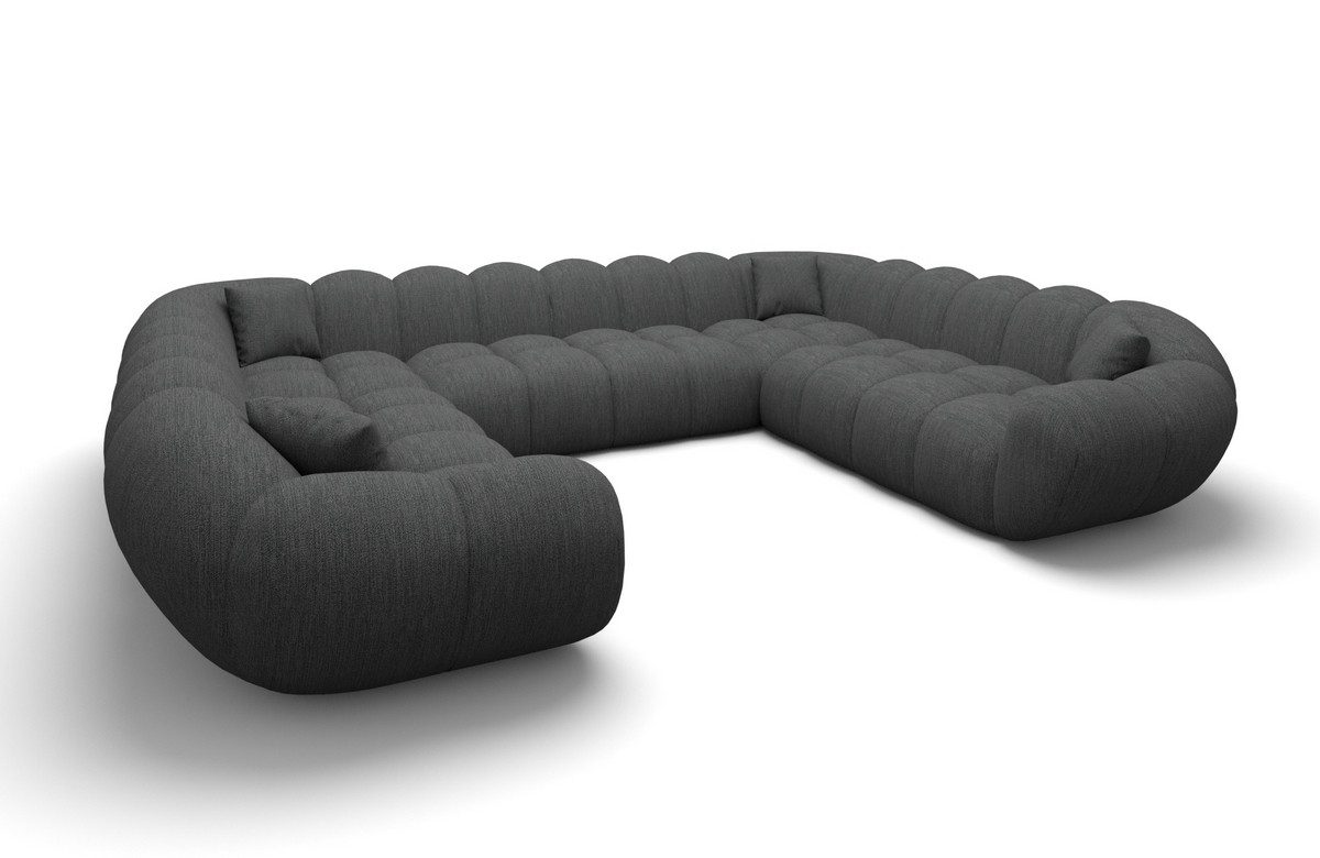Sofa Dreams Loungesofa Maleron XXL Panorama Design Couch, 6-Sitzer, Polster Wohnlandschaft, Strukturstoff Bezug in Anthrazit