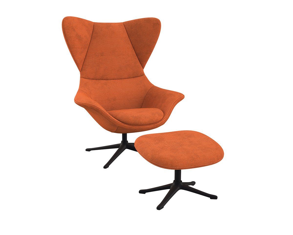 FLEXLUX Ohrensessel Stilo Relaxsessel, TV-Sessel, Solitär, Stil-Ikone, drehbar, Fuß schwarz