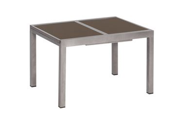 MERXX Garten-Essgruppe Trivero, (Set 5-teilig, Tisch, 4 Klappsessel, Aluminium mit Textilbespannung, Sicherheitsglas), mit ausziehbarem Tisch