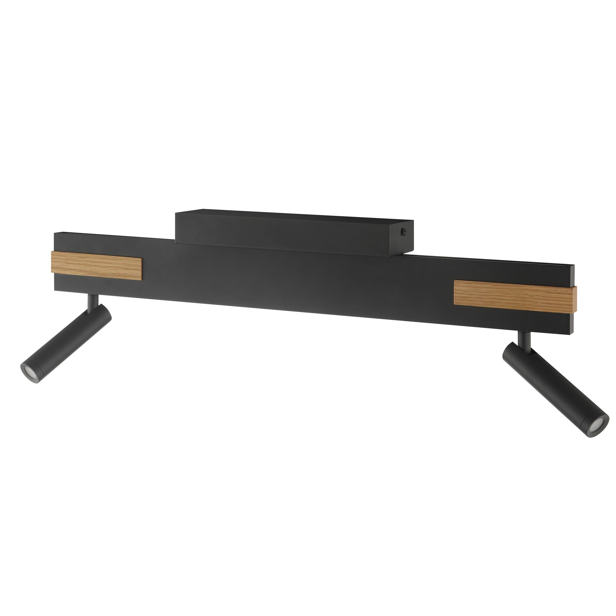 lumiCouture Streamline, Memoryfunktion, mehrere Helligkeitsstufen, LED fest integriert, Warmweiß, 60 cm, 2300 lm 2700 K, dimm- u. schwenkbar, Aluminium/Holz, schwarz
