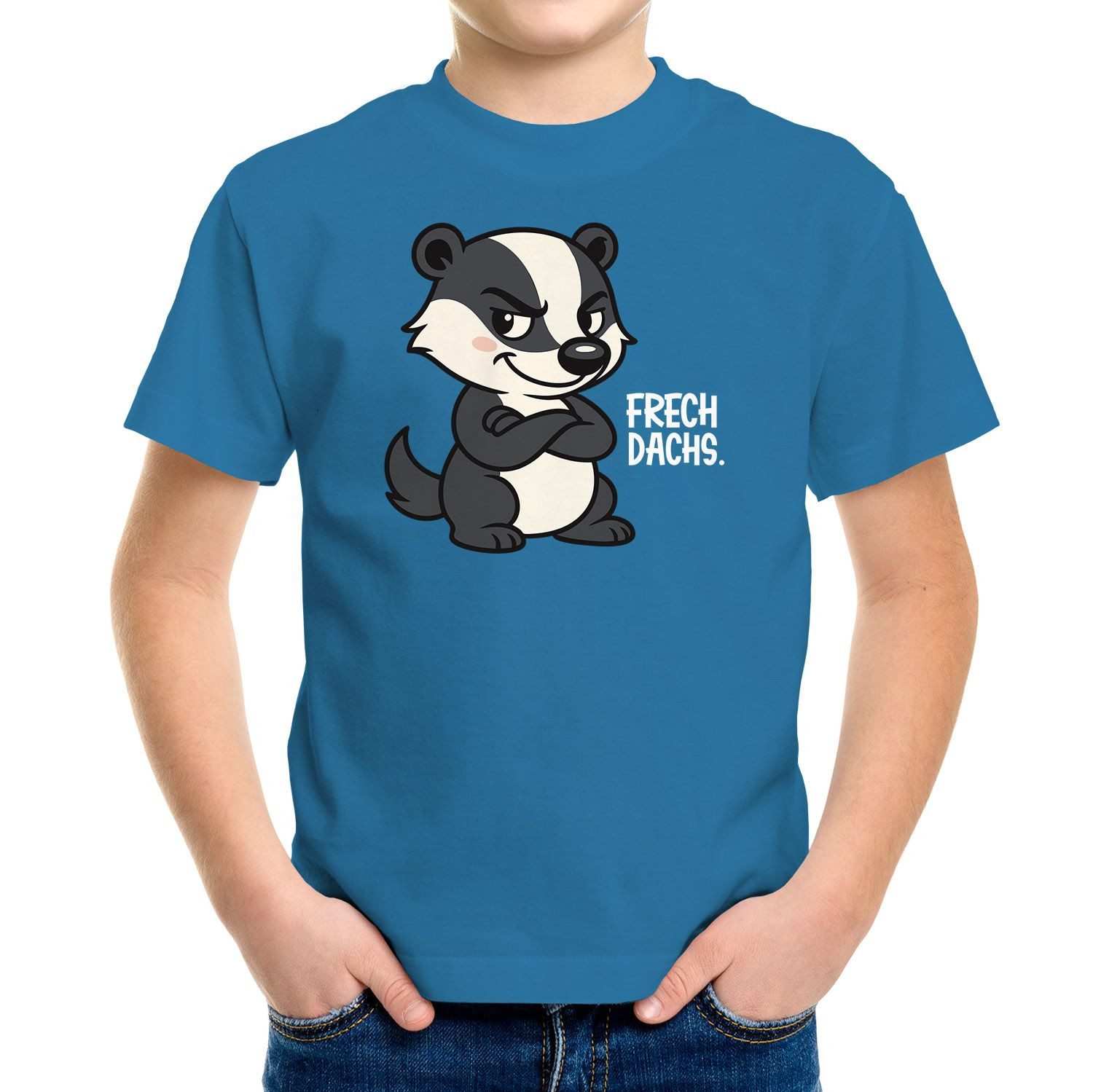 Print-Shirt Kinder T-Shirt Jungen mit Aufdruck Frechdachs Spruch lustig