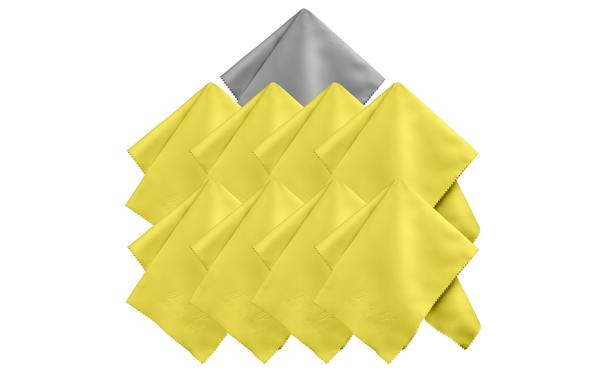 Edison & King Brillenputztuch, Mikrofasertücher 9 Stück - Mikrofasertuch (Microfaser, 20x20 cm, 9er Pack, für Brillen, Displays & mehr, 20x20 cm, waschbar, fusselfrei)