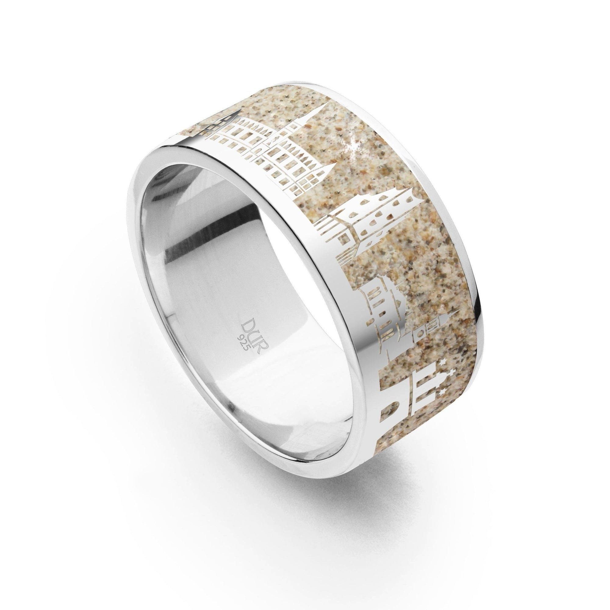 Fingerring DUR Schmuck: Strandring "Hamburg II" mit Strandsand R4996