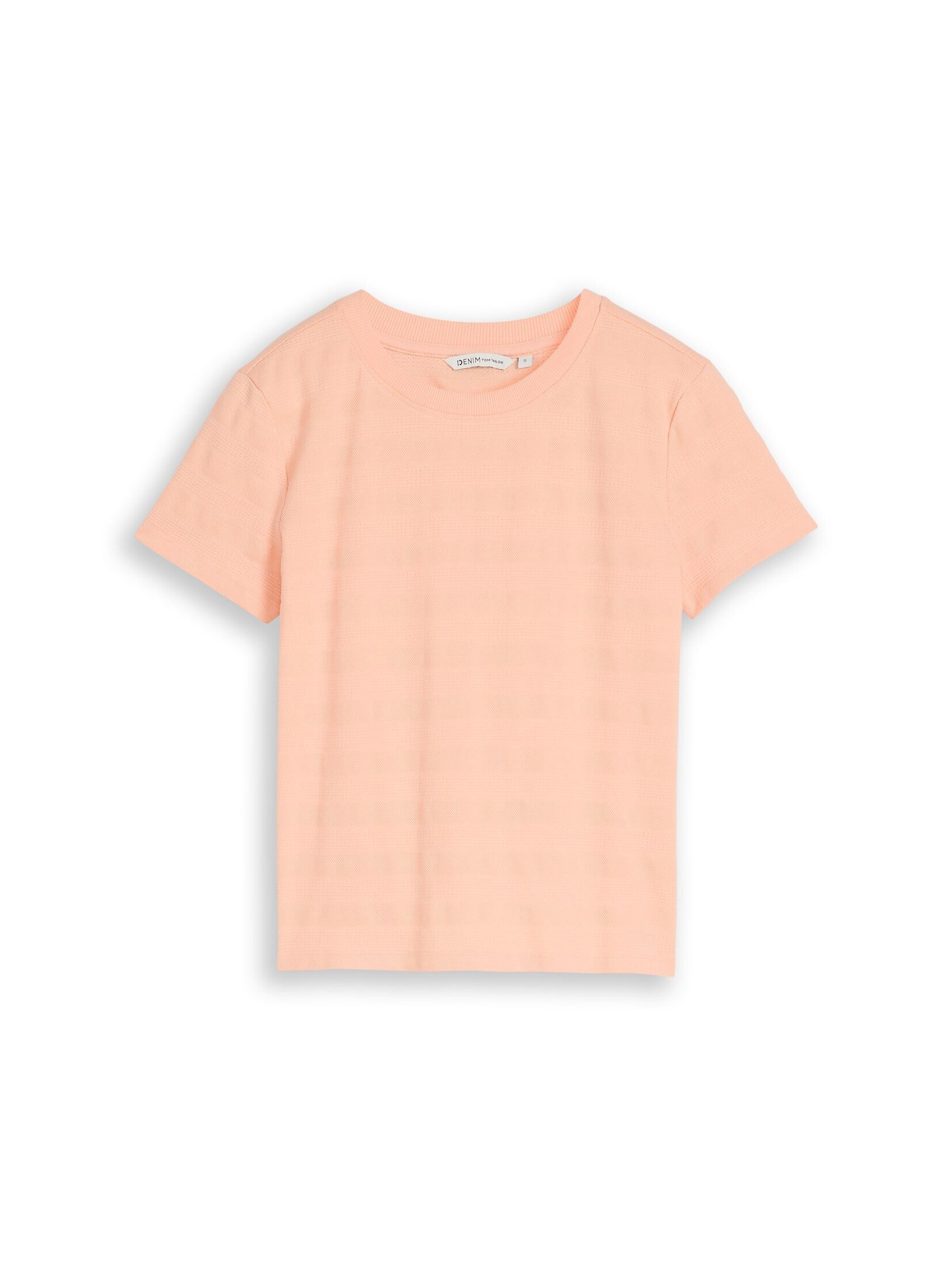 TOM TAILOR Denim T-Shirt T-Shirt Jacquard T-Shirt mit Rundhalsausschnitt