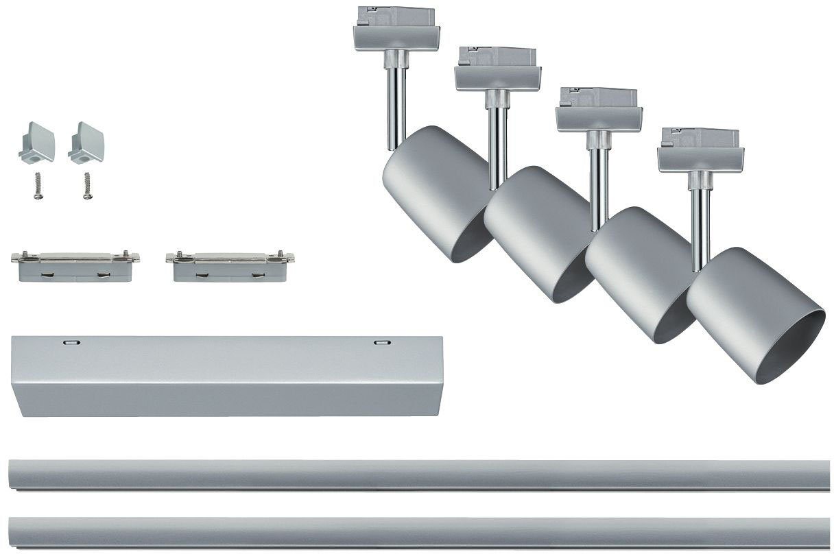 Paulmann Schienensystem-Leuchten URail Set Cover Chrom matt GU11 max. 4x10W, ohne Leuchtmittel, GU10