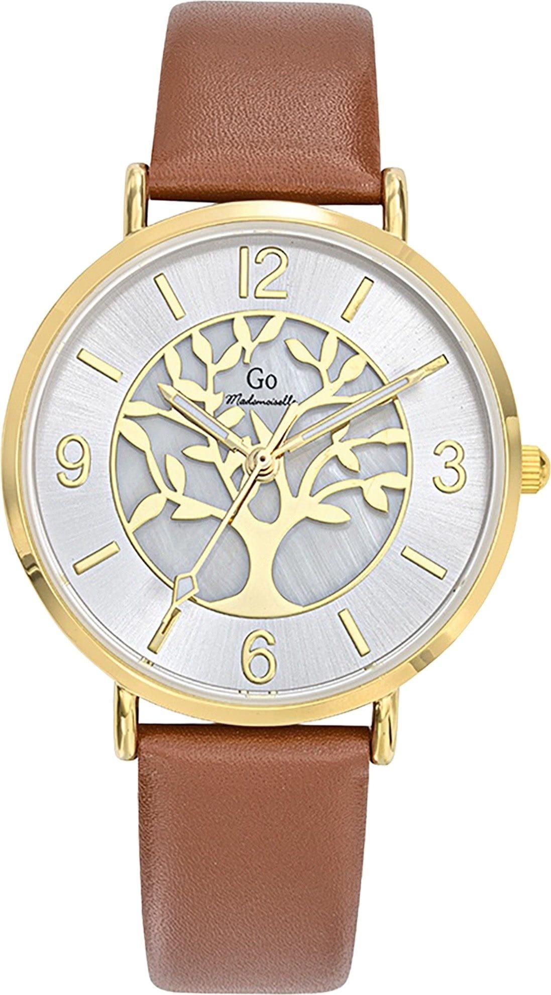 Girl Only Quarzuhr Girl Only GO Damen Armbanduhr, (Analoguhr), Damenuhr GO braun, mittel (ca. 36mm) Lederarmband, Fashion-Style
