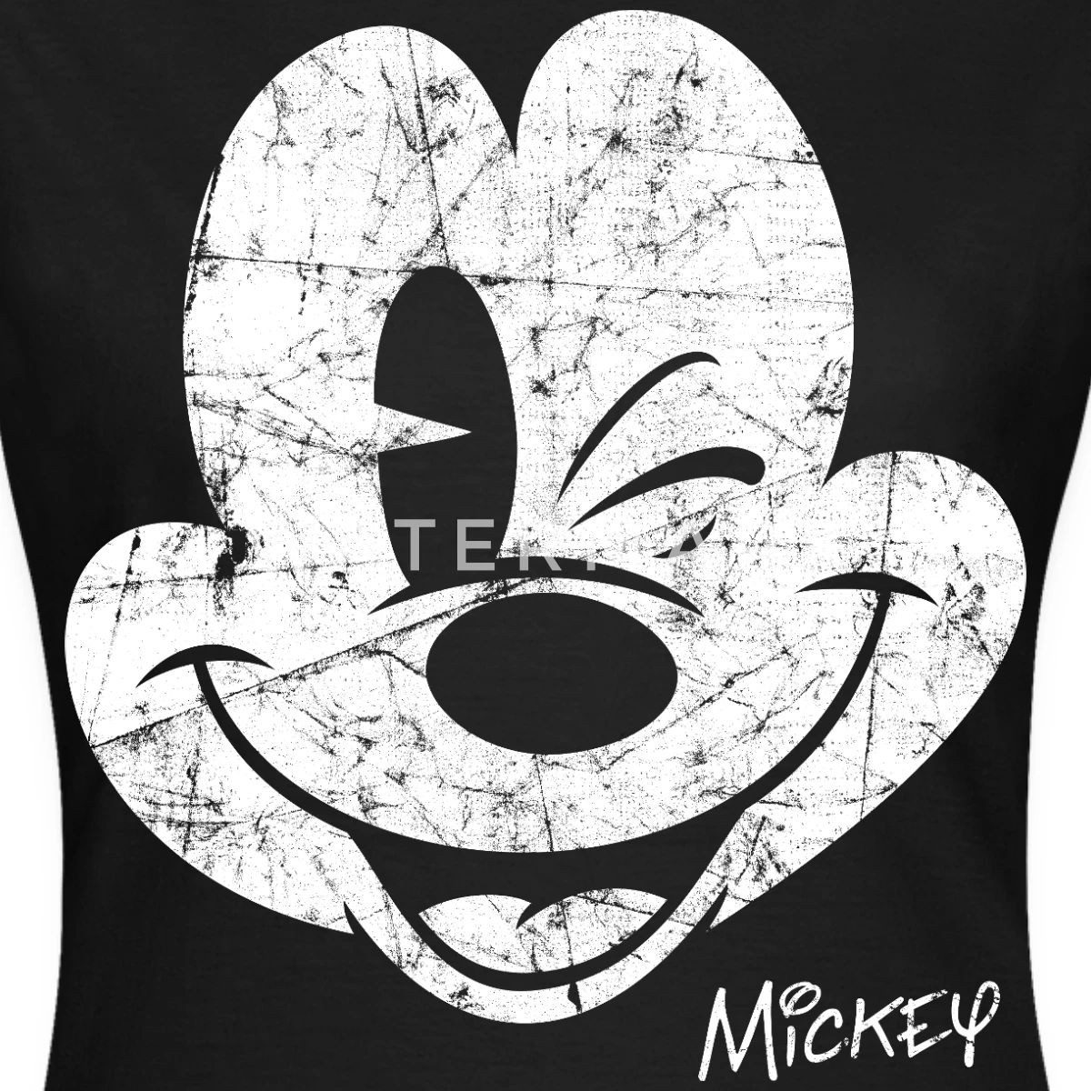 Spreadshirt T-Shirt Mickey & Minnie Retro Mickey Mouse Zwinkernd Frauen T-Shirt (1-tlg) Slim Fit, fällt klein aus