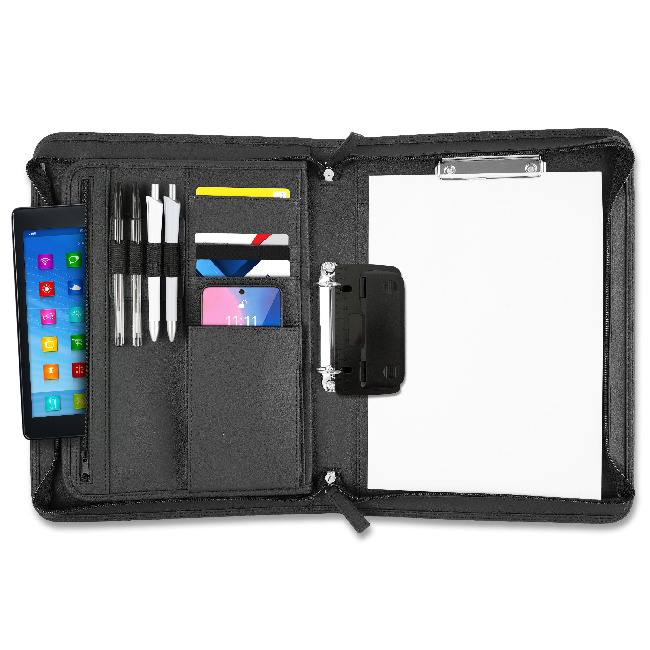 ONVAYA Konferenzmappe Dokumentenmappe A4, Aktenmappe, Businessmappe, Schreibmappe, Ringbuch