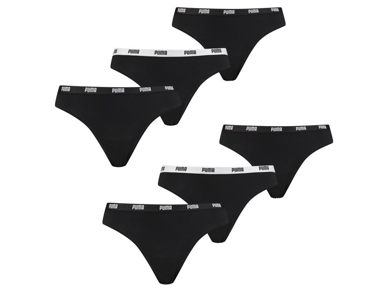 PUMA String Puma Damen String im 6-er Pack Mit Puma Logo im Bund
