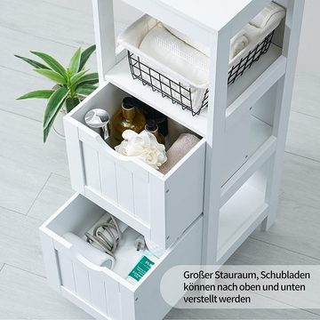 Diyarts Badorganizer (Badezimmerschrank, Badezimmer), Aufbewahrungs Organizer Multifunktionale Eckeinheit mit 2 Schubladen