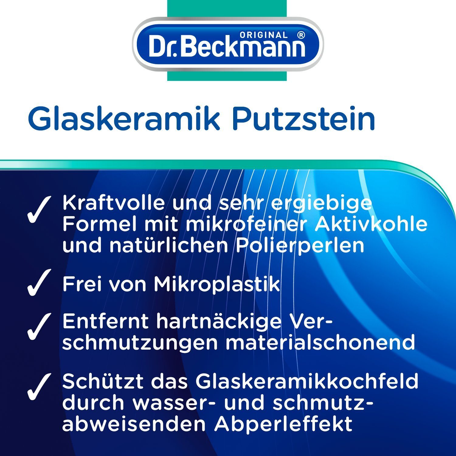 Dr. Beckmann Glaskeramik Putzstein, effektiver (6-St) 250 6x Glaskeramikreiniger Kochfeld-Reiniger, g