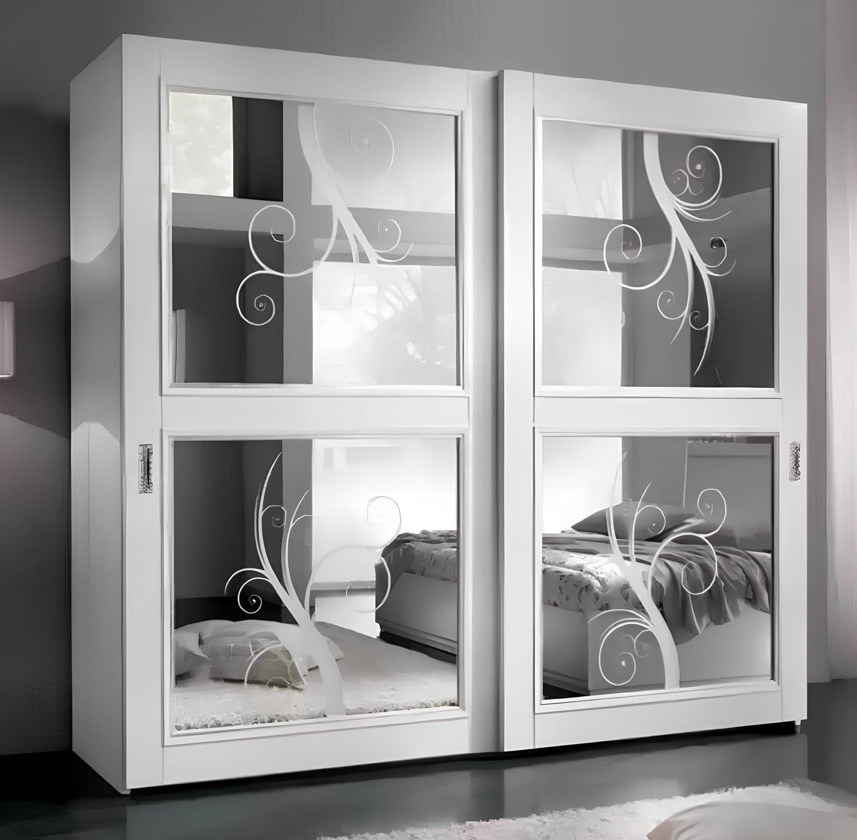 Xlmoebel Kleiderschrank Weißer Kleiderschrank aus echtem Holz mit italienischem Charme (1-St., Kleiderschrank) Hergestellt in Europa