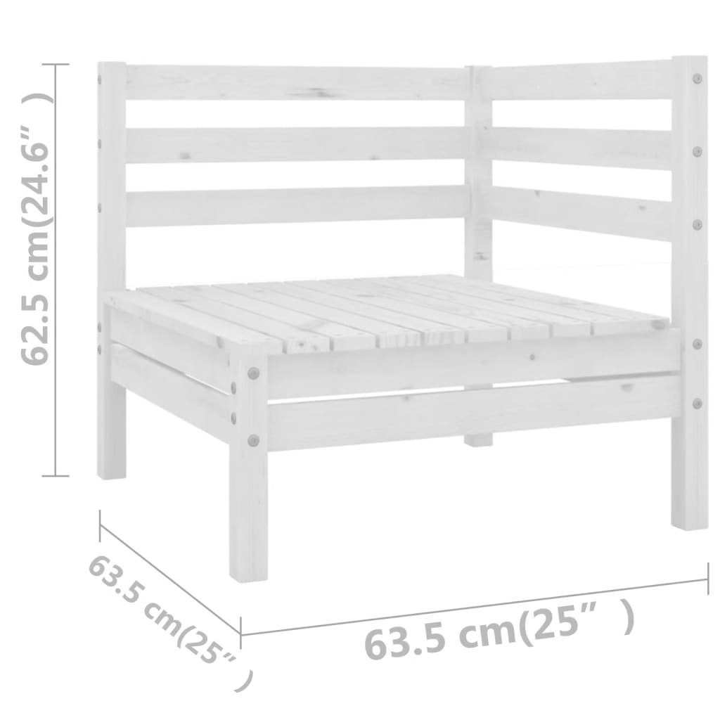 Massivholz Garten-Lounge-Set Weiß vidaXL 8-tlg. Kiefer, (1-tlg) Gartenlounge-Set