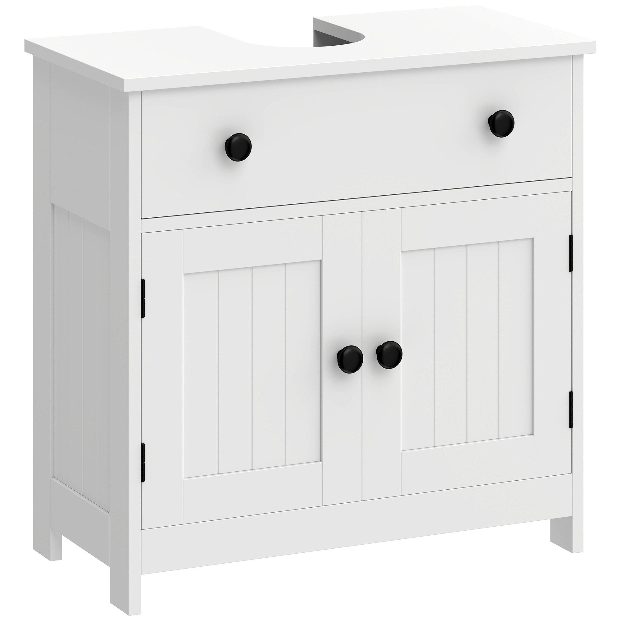 MC Star Waschbeckenunterschrank Bad Unterschrank Modern Standfuß Softclose Schublade 2 Türen Weiß