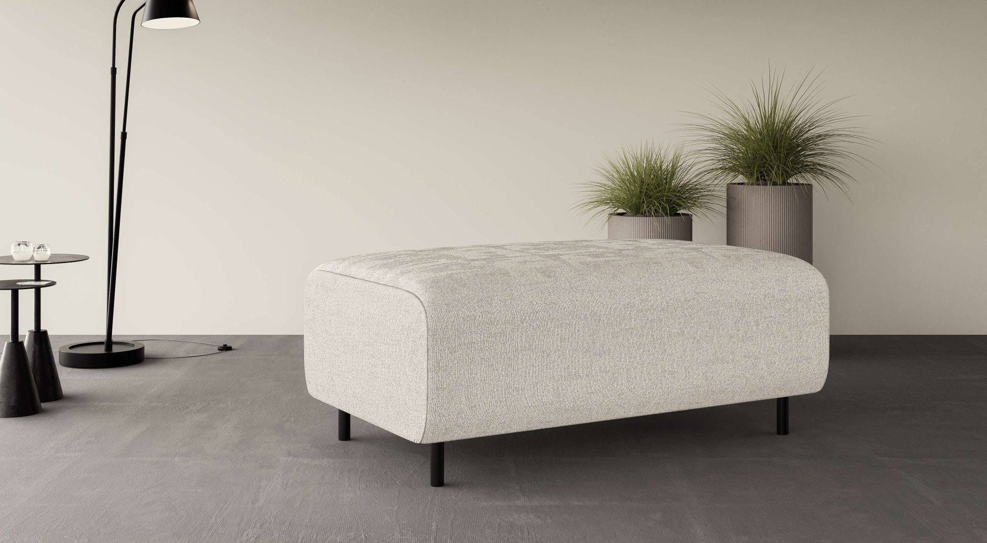 Home affaire Polsterhocker "ARROS groß mit Wellenunterfederung, Maße B/T/H: günstig online kaufen