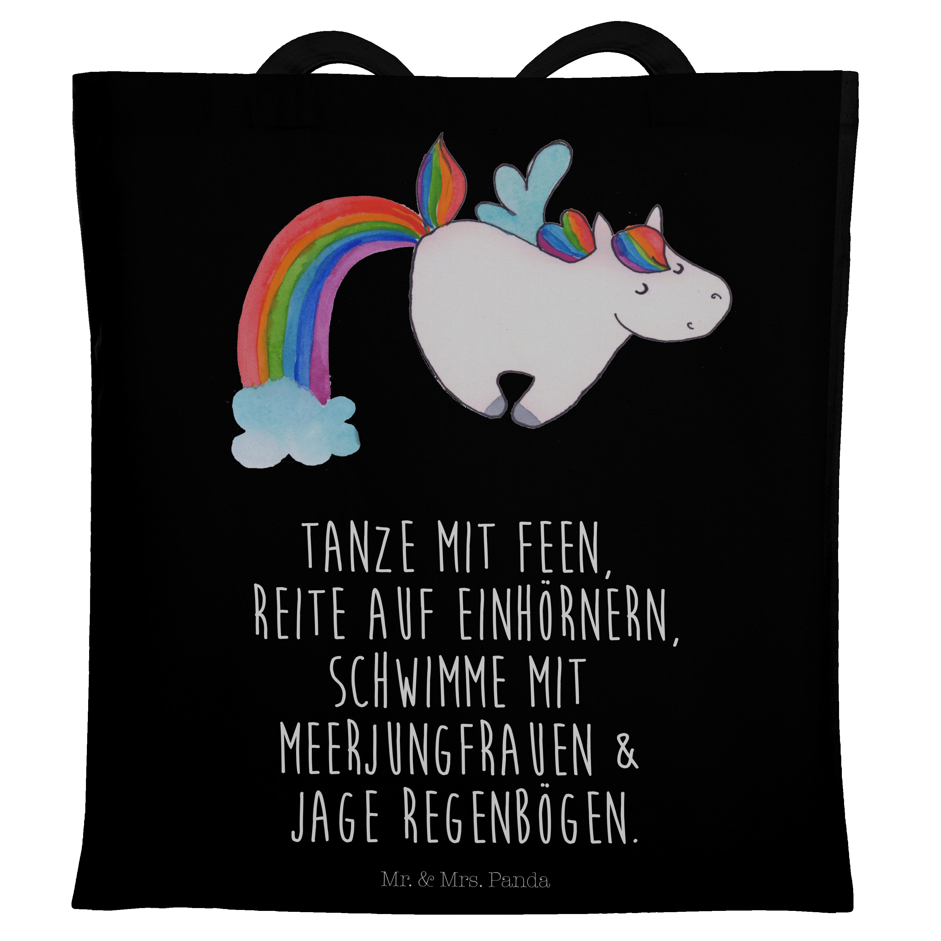Mr. & Mrs. (1-tlg) Geschenk, Spielen, - Schwarz Tragetasche Beutel, Deko, Einhorn Einhorn - Pegasus Panda