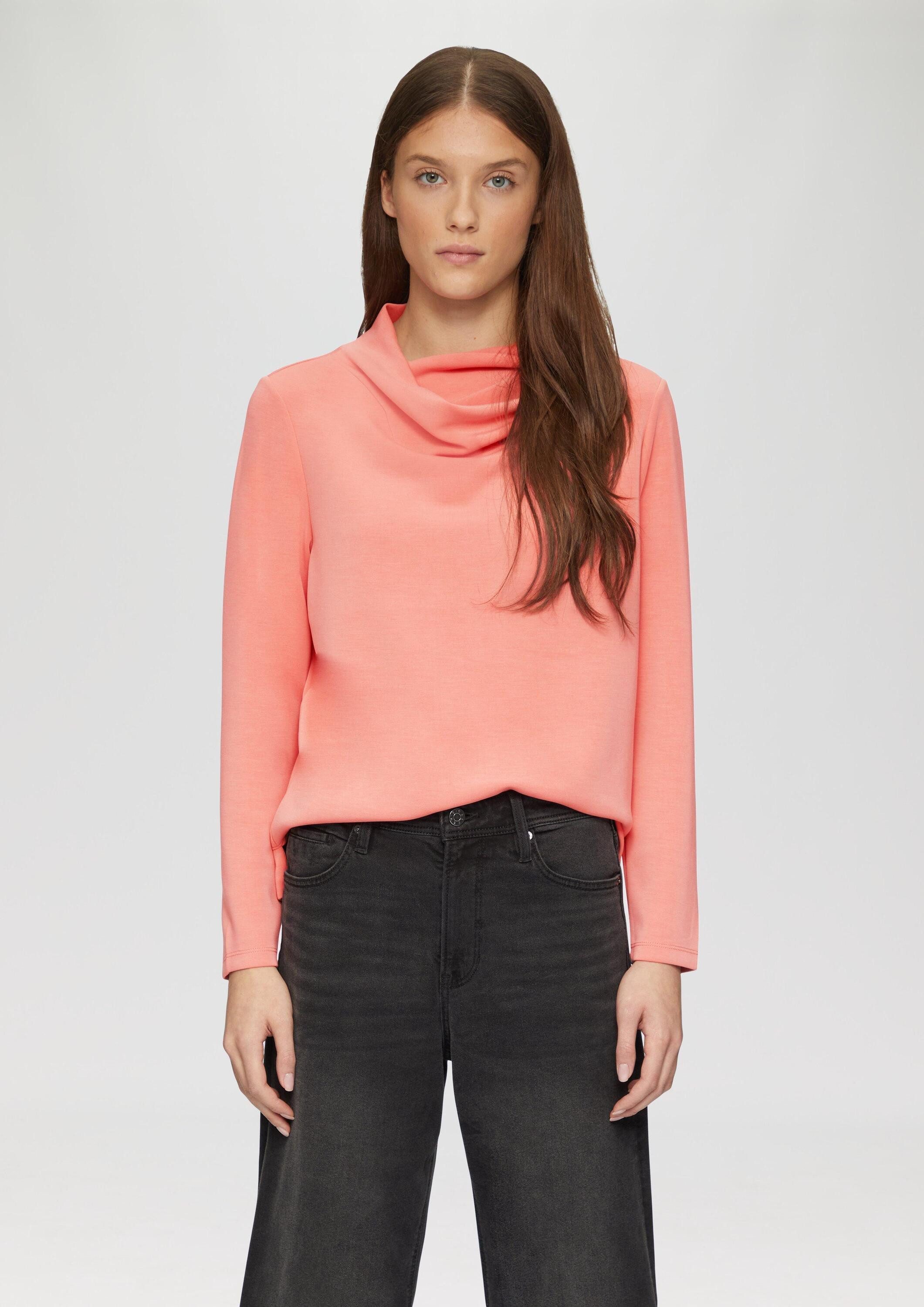 s.Oliver Sweatshirt Sweatshirt Scuba-Sweatshirt mit Wasserfallkragen günstig online kaufen