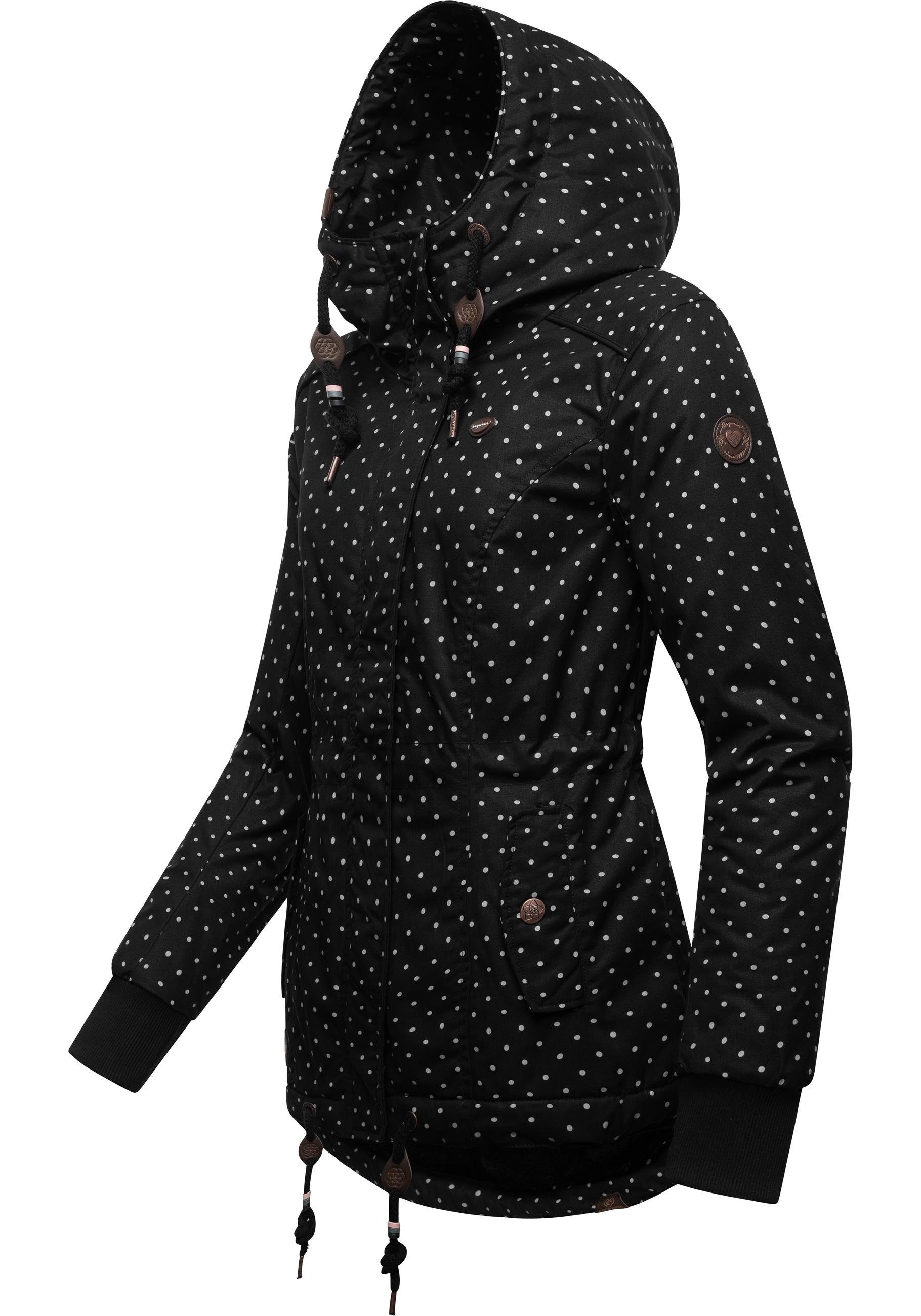 Ragwear Intl. Winterjacke Dots Winter Kapuze stylische shadow Danka mit Outdoorjacke