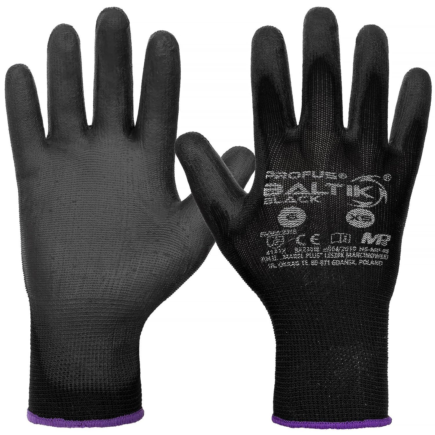 Profus Arbeitshandschuh-Set 12 Paar Handschuhe Arbeitshandschuhe Mechanikerhandschuhe Schwarz