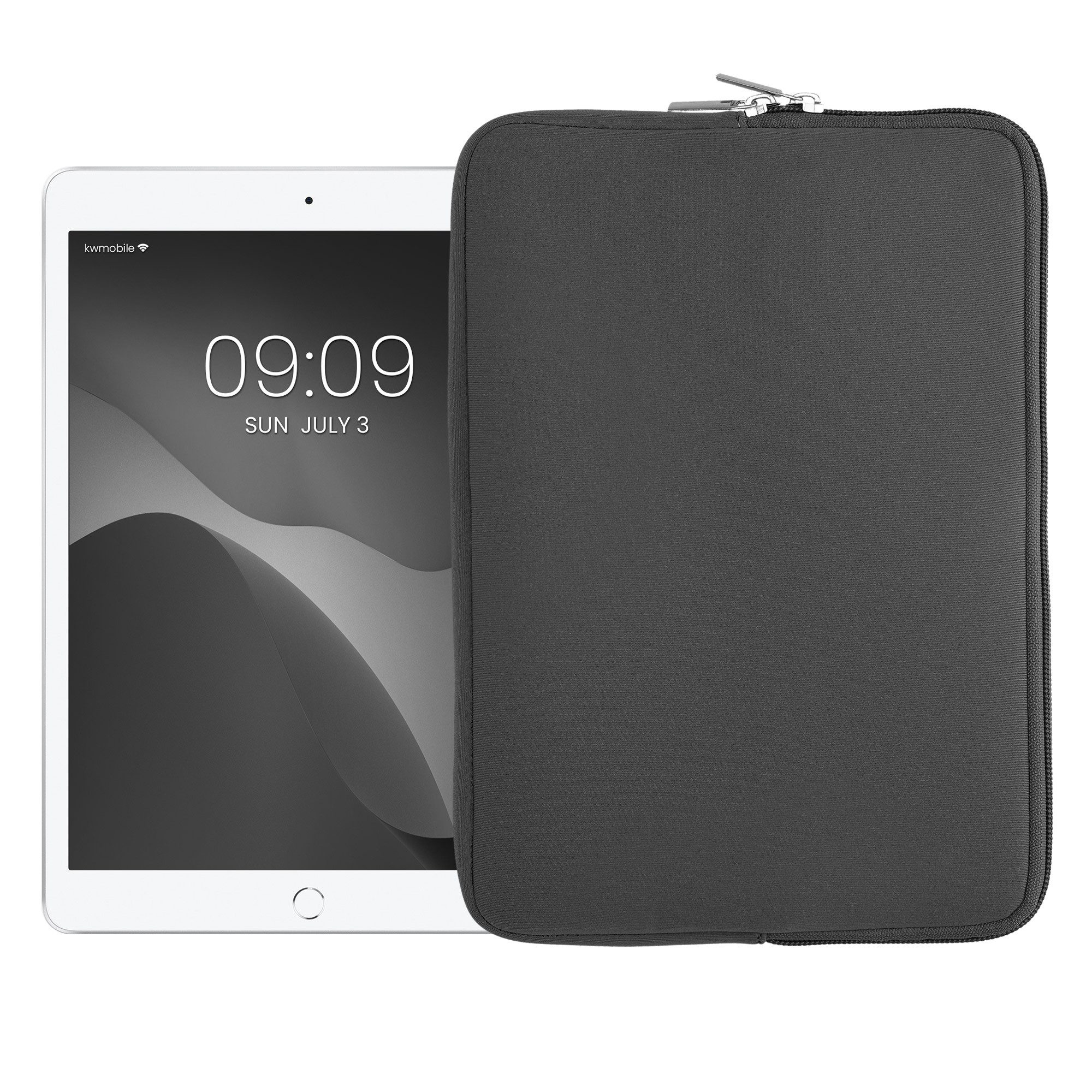 kwmobile Schutz-Set Tablet Hülle für 9,7"-11" Tablet, Universal Neopren Tasche Cover Case - Schutzhülle Sleeve in Grau