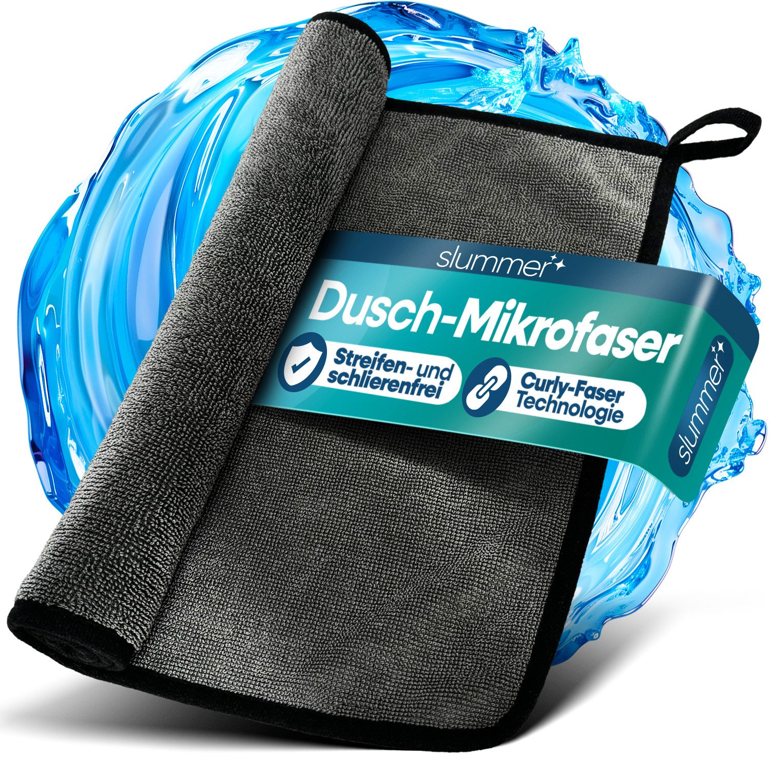 Slummer Trockentuch Dusche Fenster Putztuch streifenfrei Mikrofasertuch (Mikrofaser, 40x60 cm, 1-tlg., Mikrofasertuch, hohe Wasseraufnahme Auto Küche Camping)