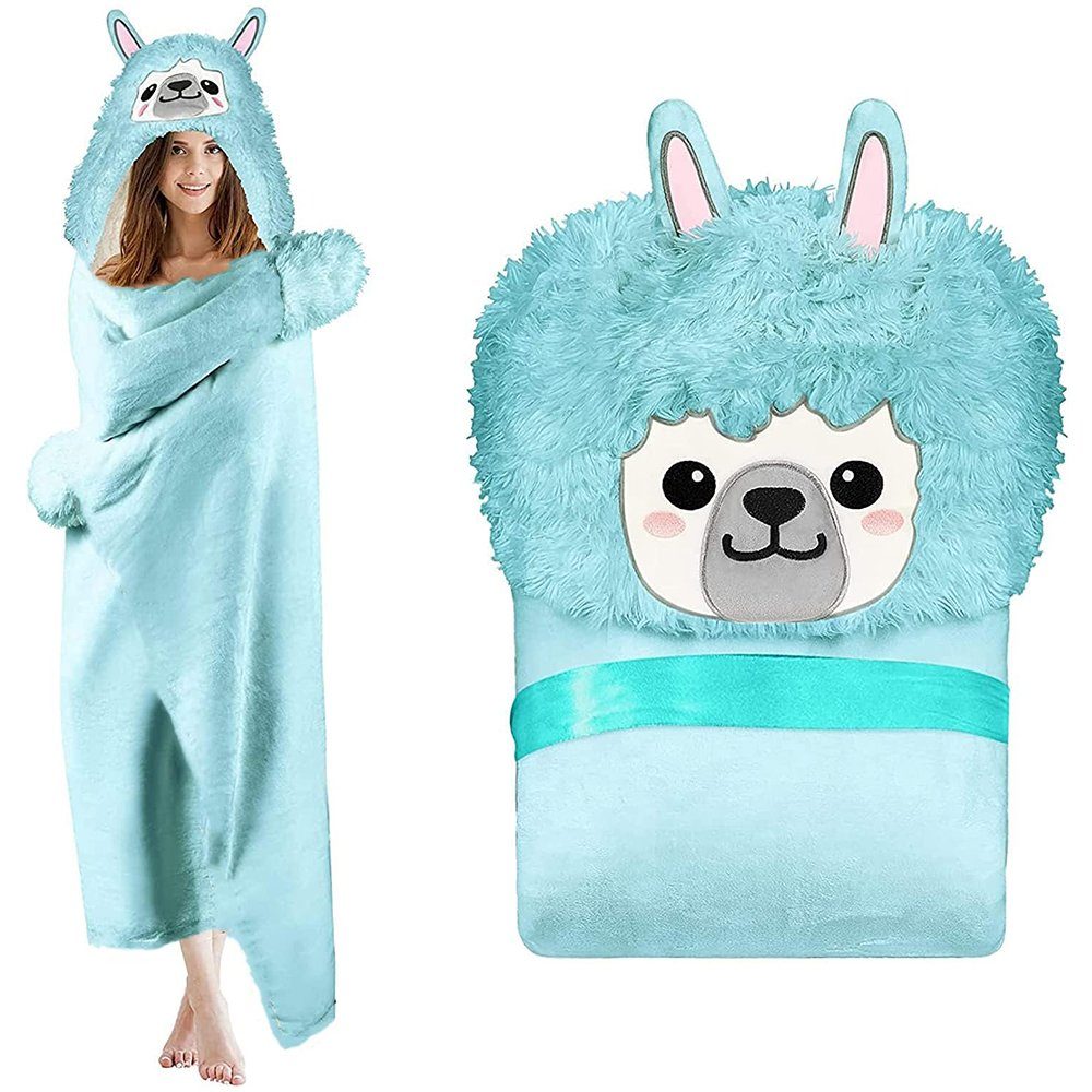 Wohndecke Alpaka Decke, Weich warme Decke Hoodie, Flauschige Flanell Sofade günstig online kaufen