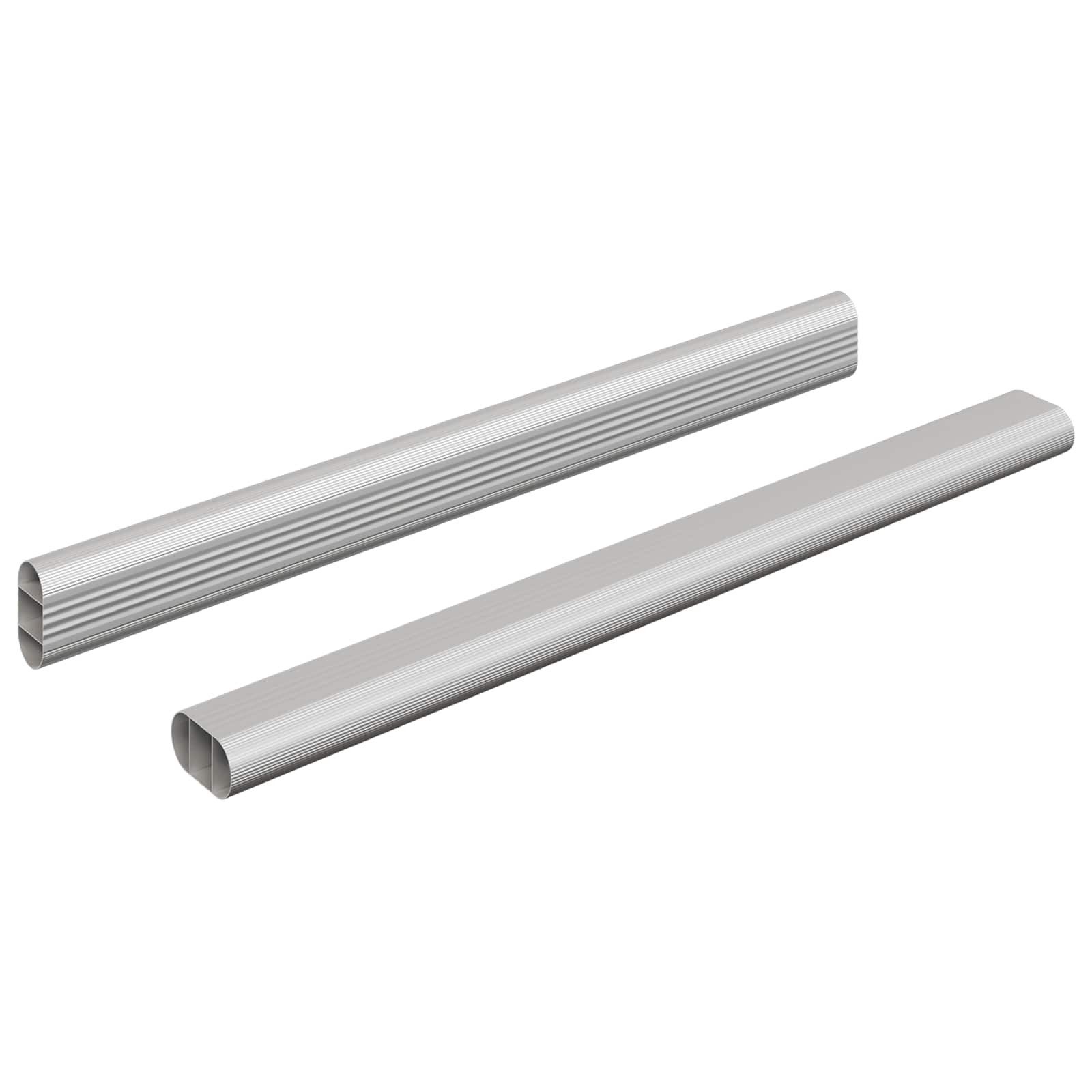 vidaXL Kleiderbügel Kleiderstange 2 pcs Silber 764 x 15 x 29 mm Aluminiumlegierung, (2-tlg)