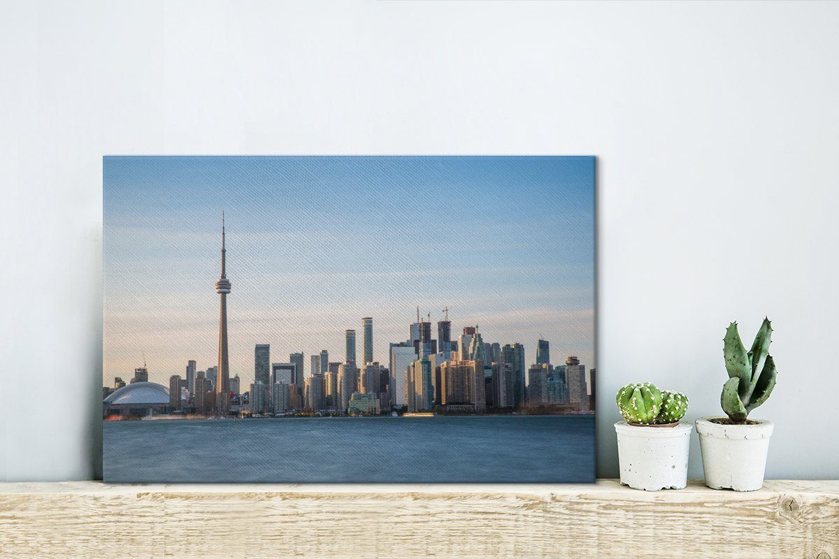OneMillionCanvasses® Leinwandbild Skyline von Toronto in St), Tower Kanada, 30x20 mit CN (1 Wanddeko, dem Leinwandbilder, Wandbild Aufhängefertig, cm