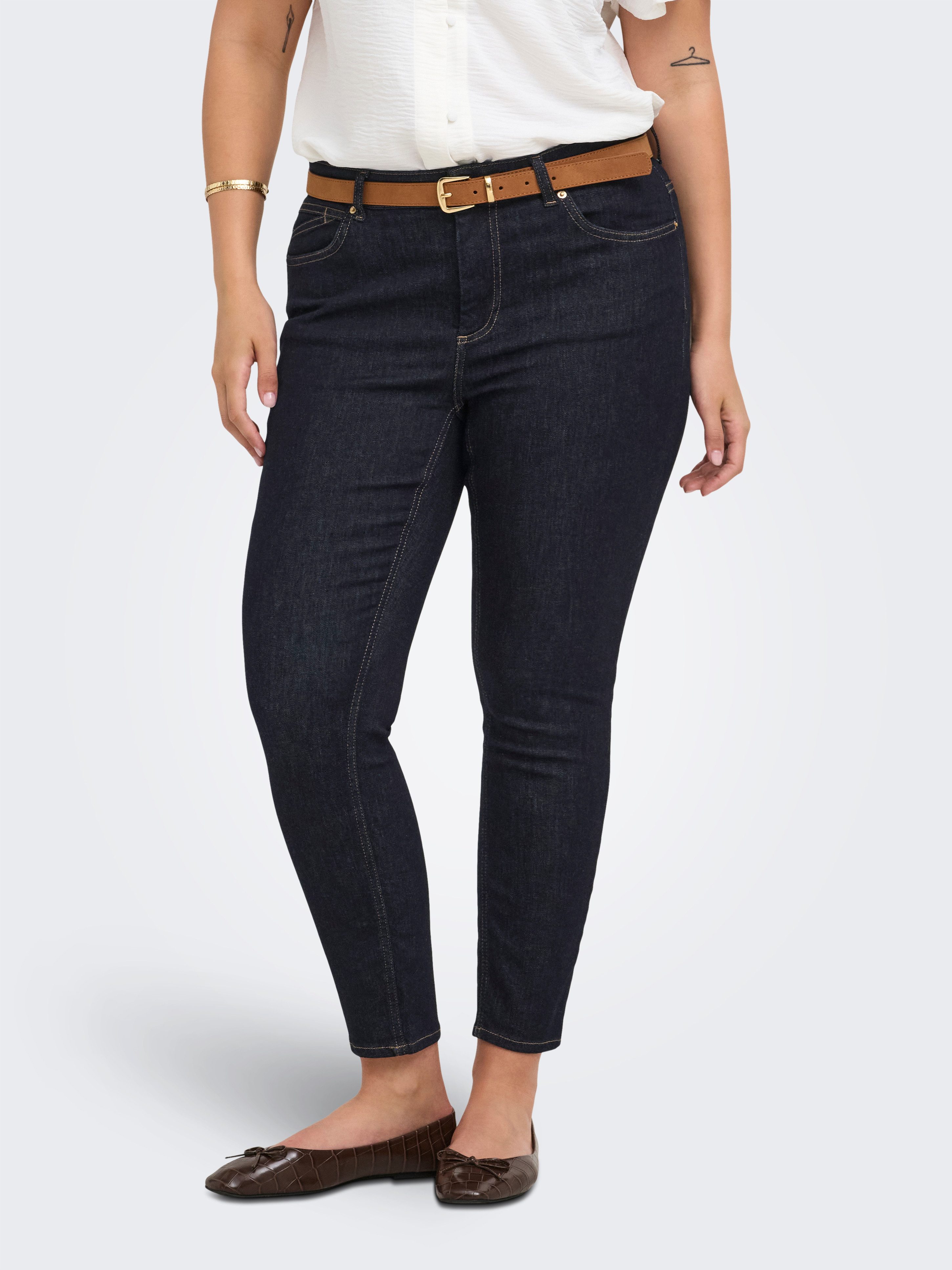ONLY CARMAKOMA Skinny-fit-Jeans CARWILLY REG SKINNY ANK DNM BOX NOOS Baumwollmischung, Regular Waist