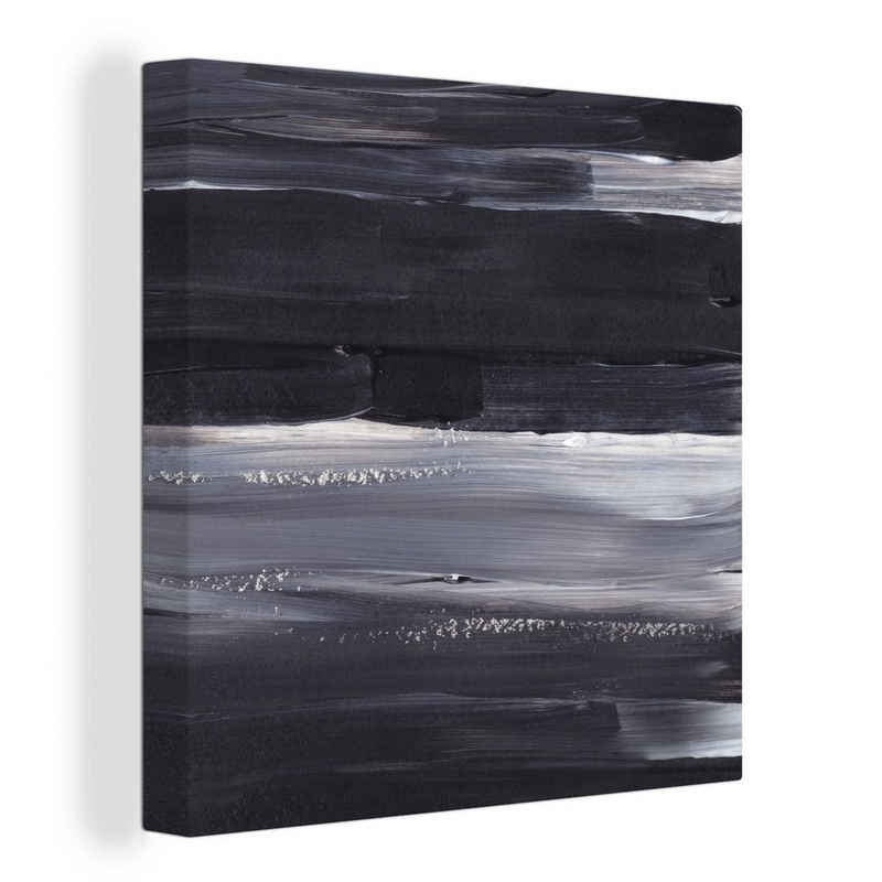 OneMillionCanvasses® Leinwandbild Farbe - Abstrakt - Schwarz, (1 St), Leinwand Bilder für Wohnzimmer Schlafzimmer