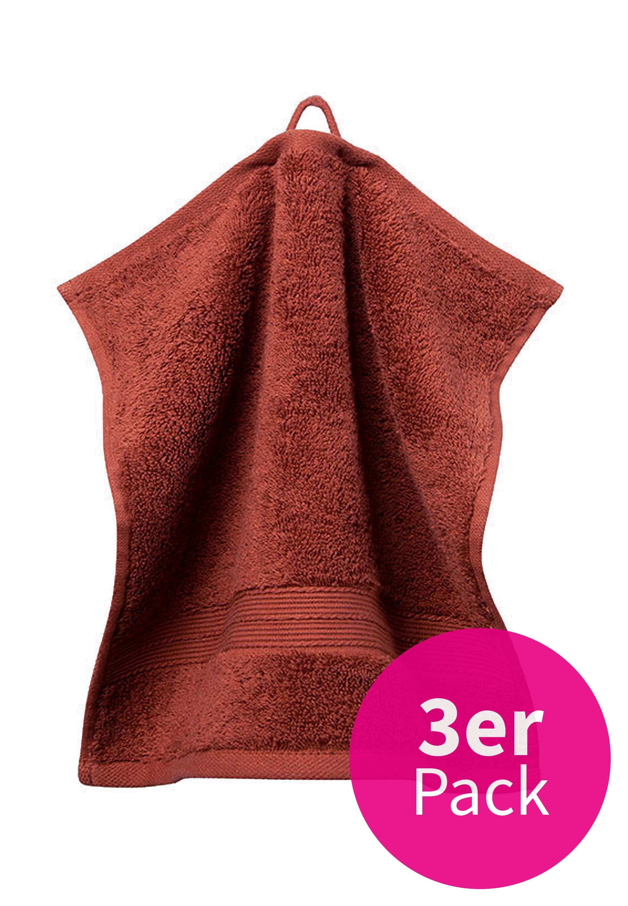 grace grand spa Waschlappen 3er-Pack, (3-St), mit breiter Webbordüre
