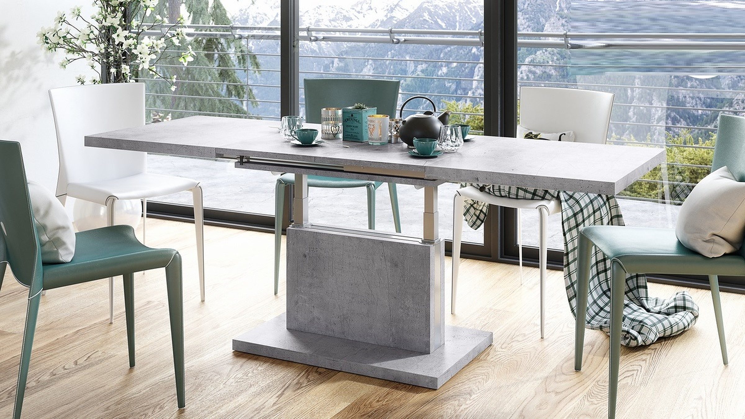 Mazzoni Couchtisch Aston Beton Betonoptik stufenlos günstig online kaufen