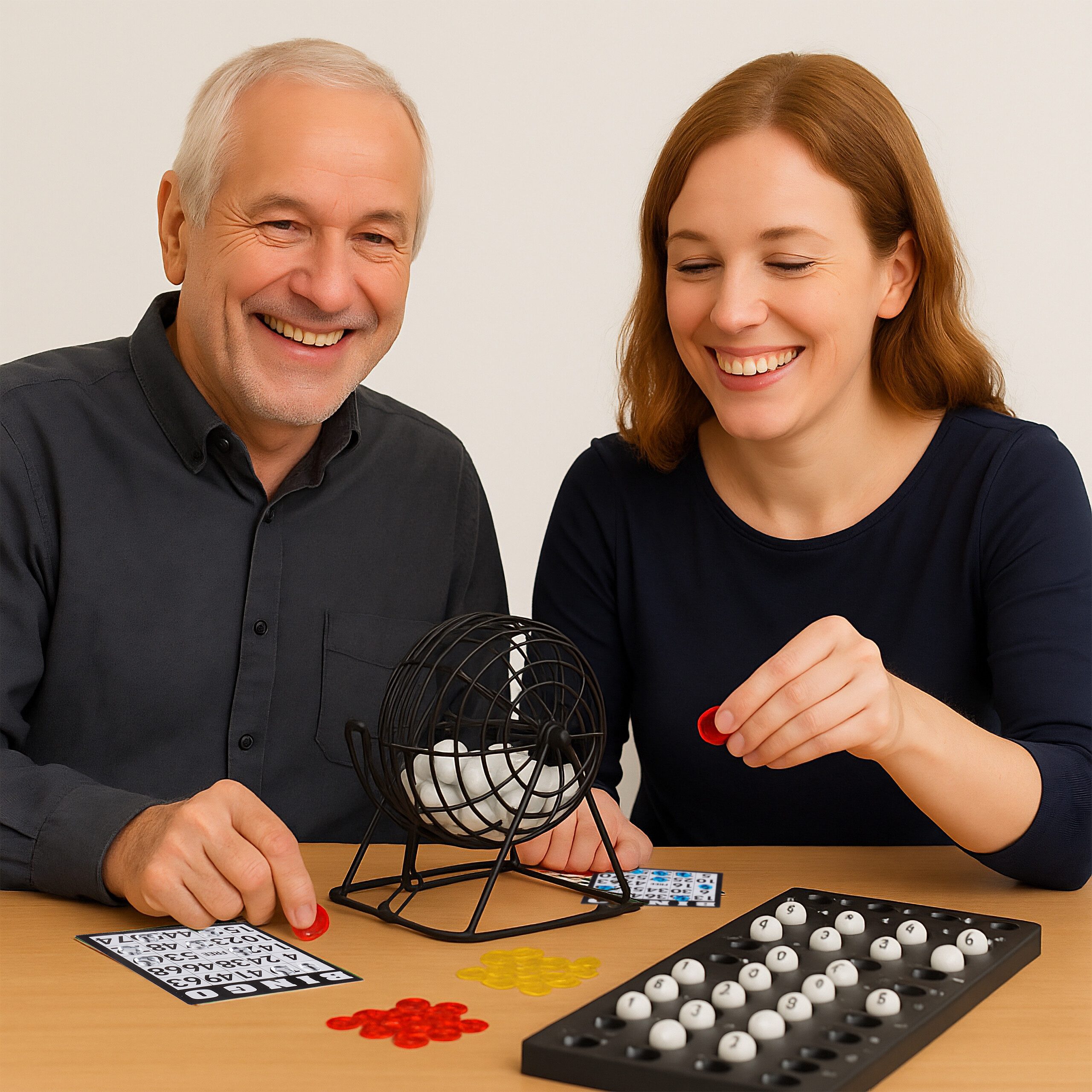 relaxdays Spielesammlung Bingospiel mit Lostrommel